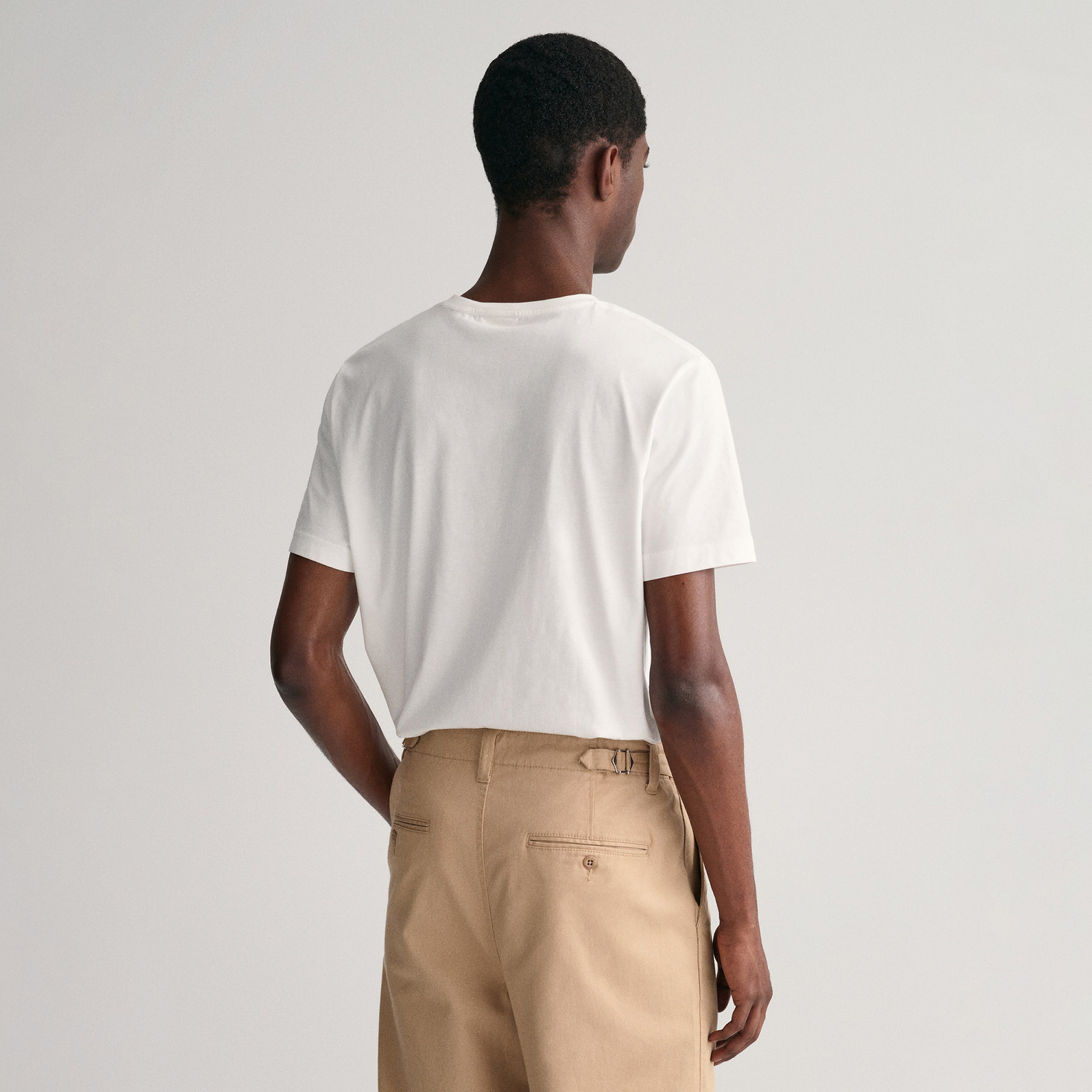 GANT Erkek Beyaz Regular Fit Bisiklet Yaka T-Shirt