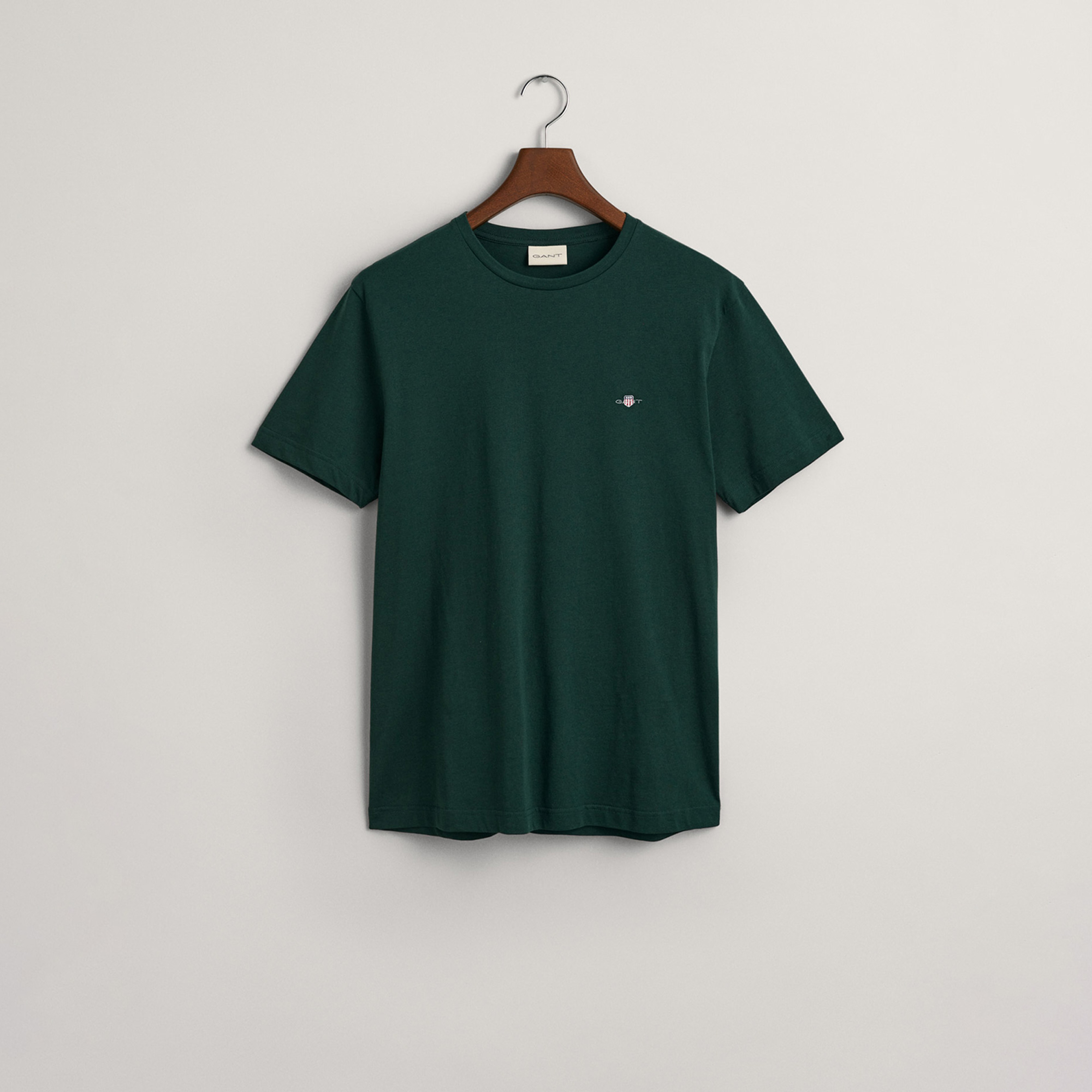 GANT Erkek Yeşil Regular Fit Bisiklet Yaka T-Shirt