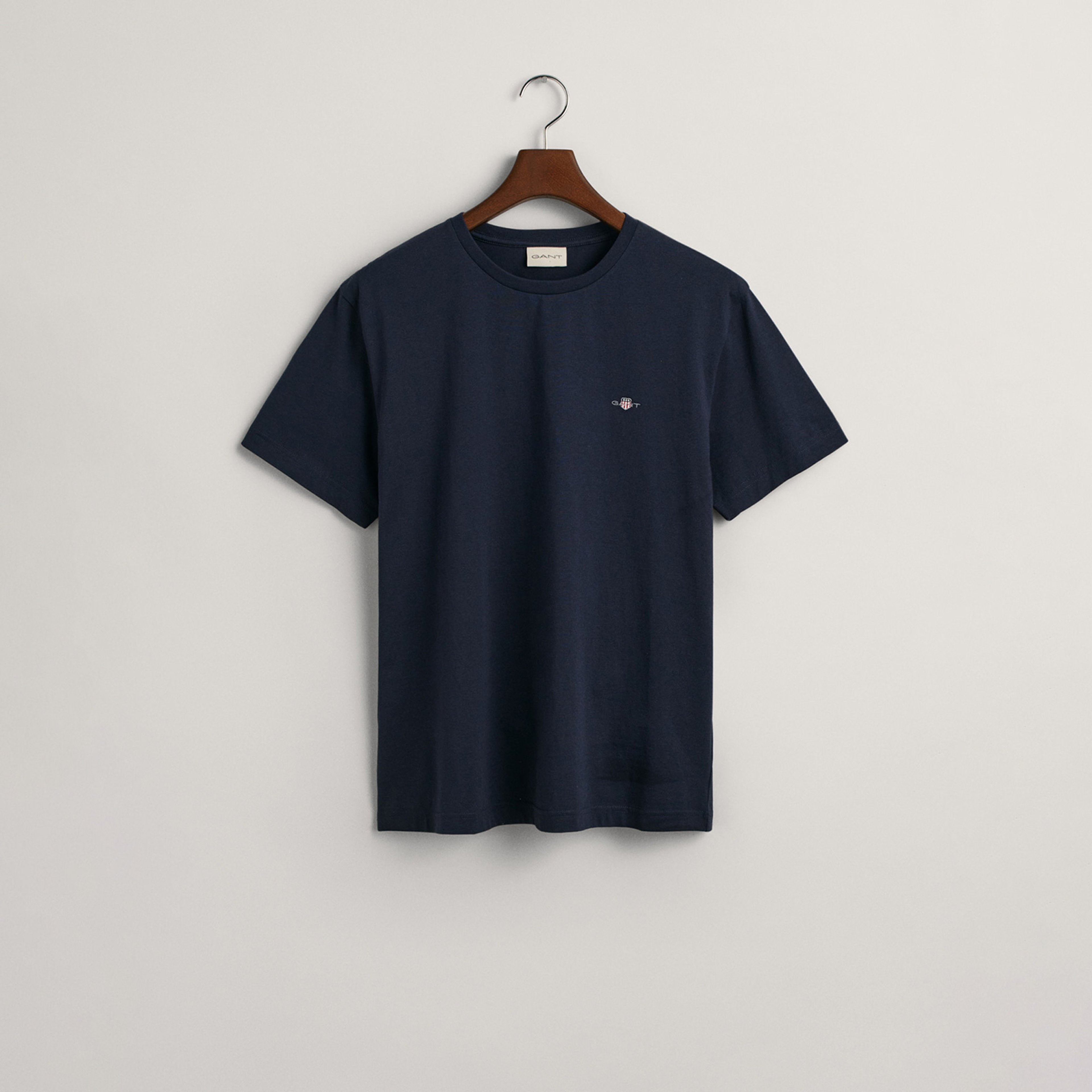 GANT Erkek Mavi Bisiklet Yaka Regular Fit T-Shirt