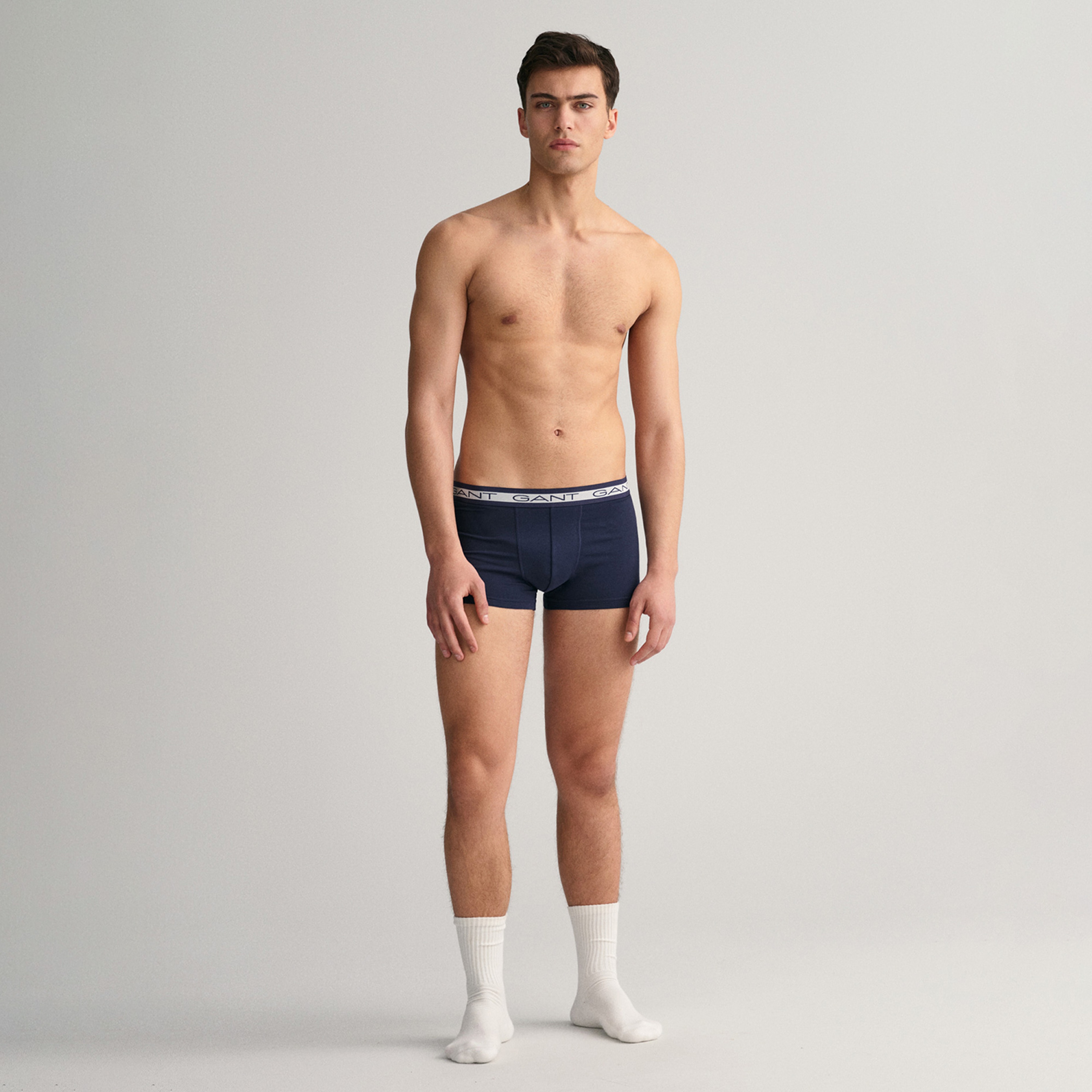 GANT Erkek Lacivert Slim Fit Logolu 3'lü  Boxer