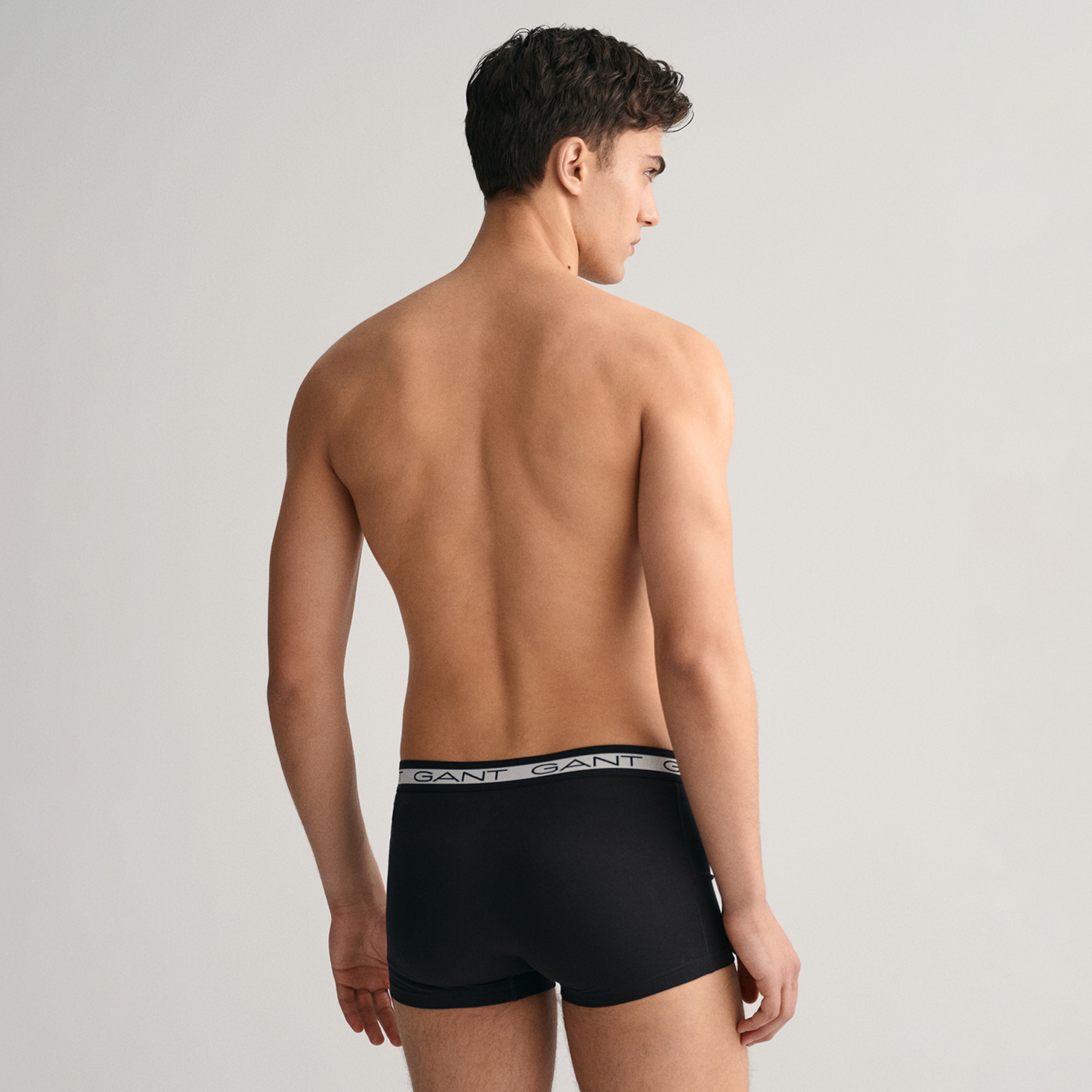 GANT Erkek Siyah Slim Fit Logolu 3'lü Boxer