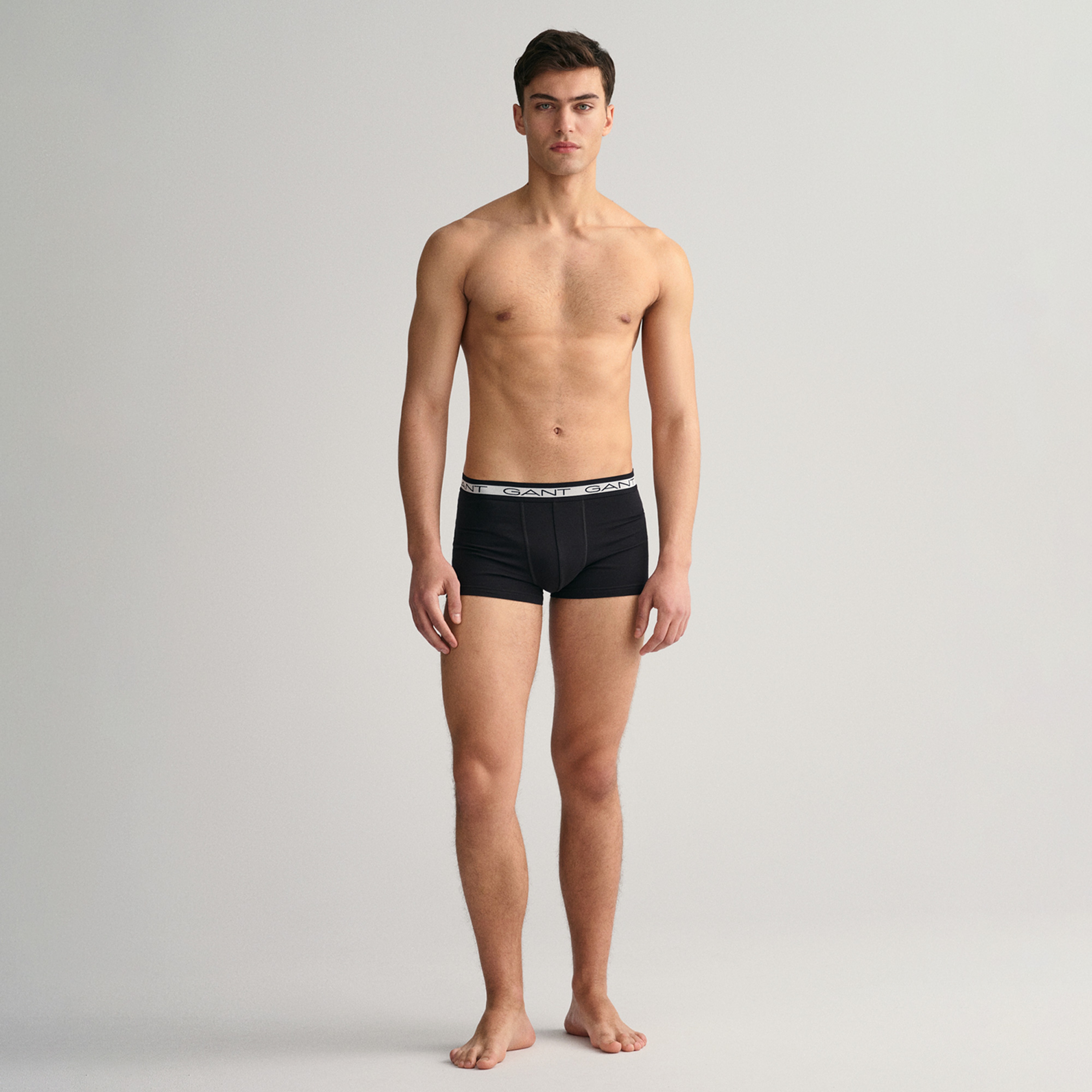 GANT Erkek Siyah Slim Fit Logolu 3'lü Boxer