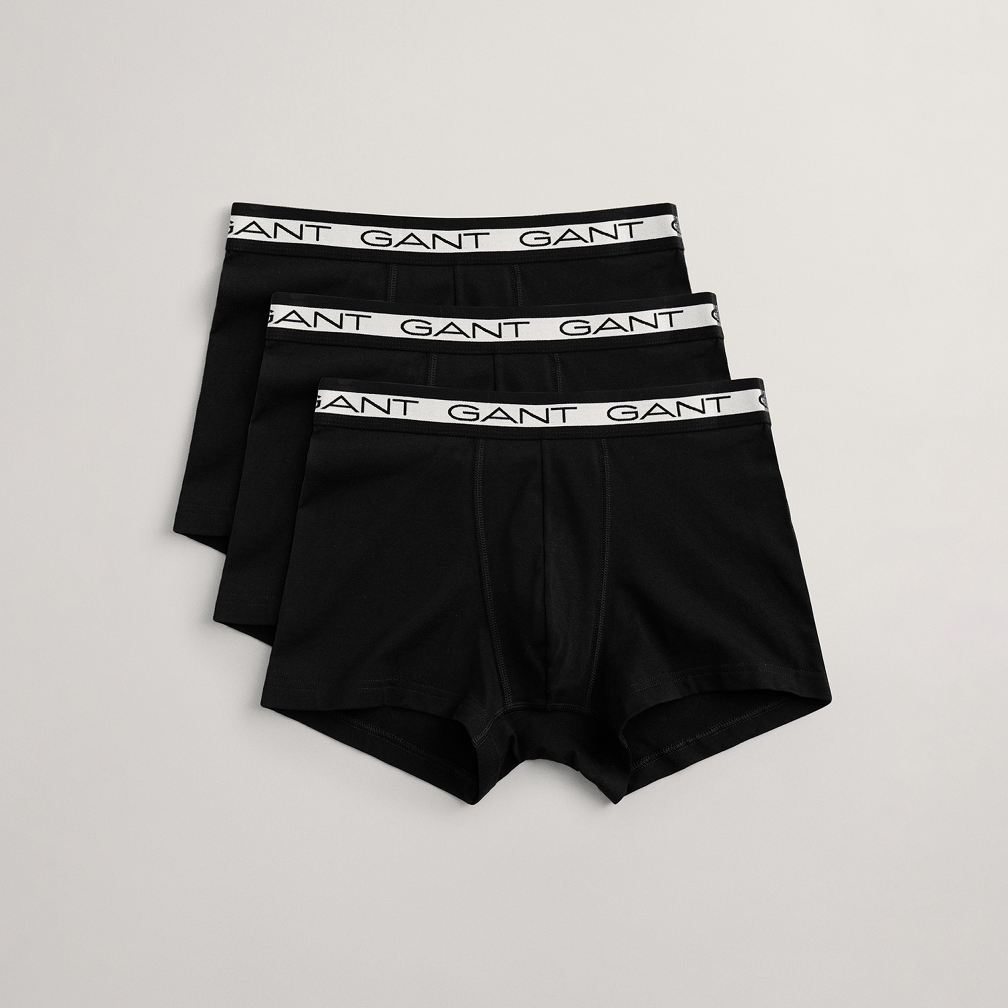 GANT Erkek Siyah Slim Fit Logolu 3'lü Boxer