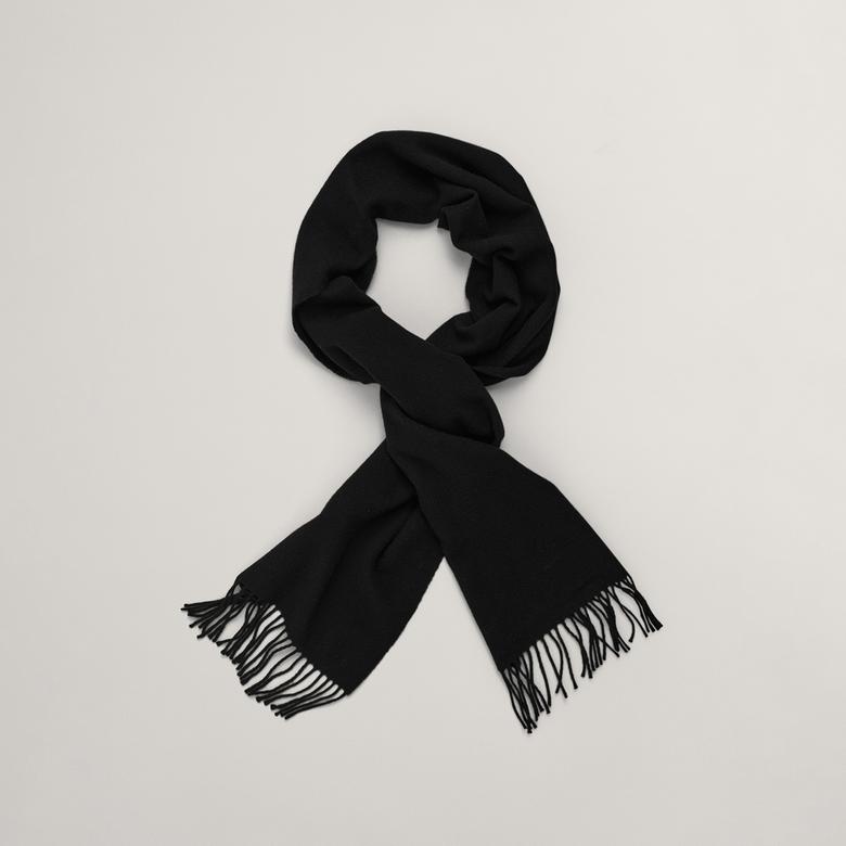 GANT Unisex Siyah Logolu Atkı