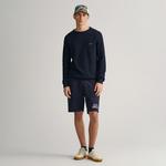 GANT Erkek Lacivert Regular Fit Bisiklet Yaka Kazak