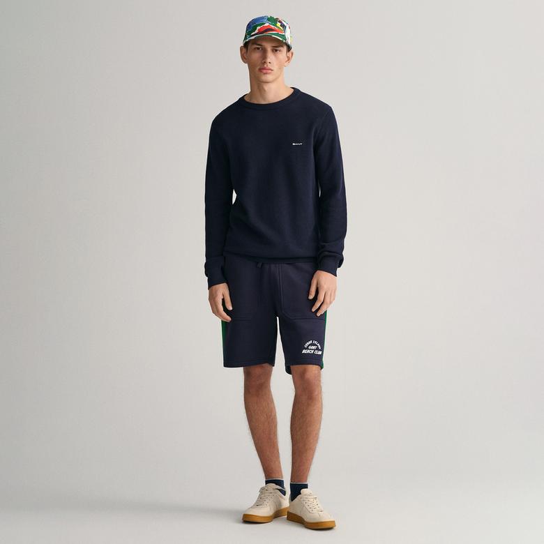 GANT Erkek Lacivert Regular Fit Bisiklet Yaka Kazak