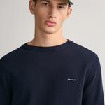 GANT Erkek Lacivert Regular Fit Bisiklet Yaka Kazak