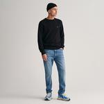 GANT Erkek Siyah Regular Fit Bisiklet Yaka Kazak