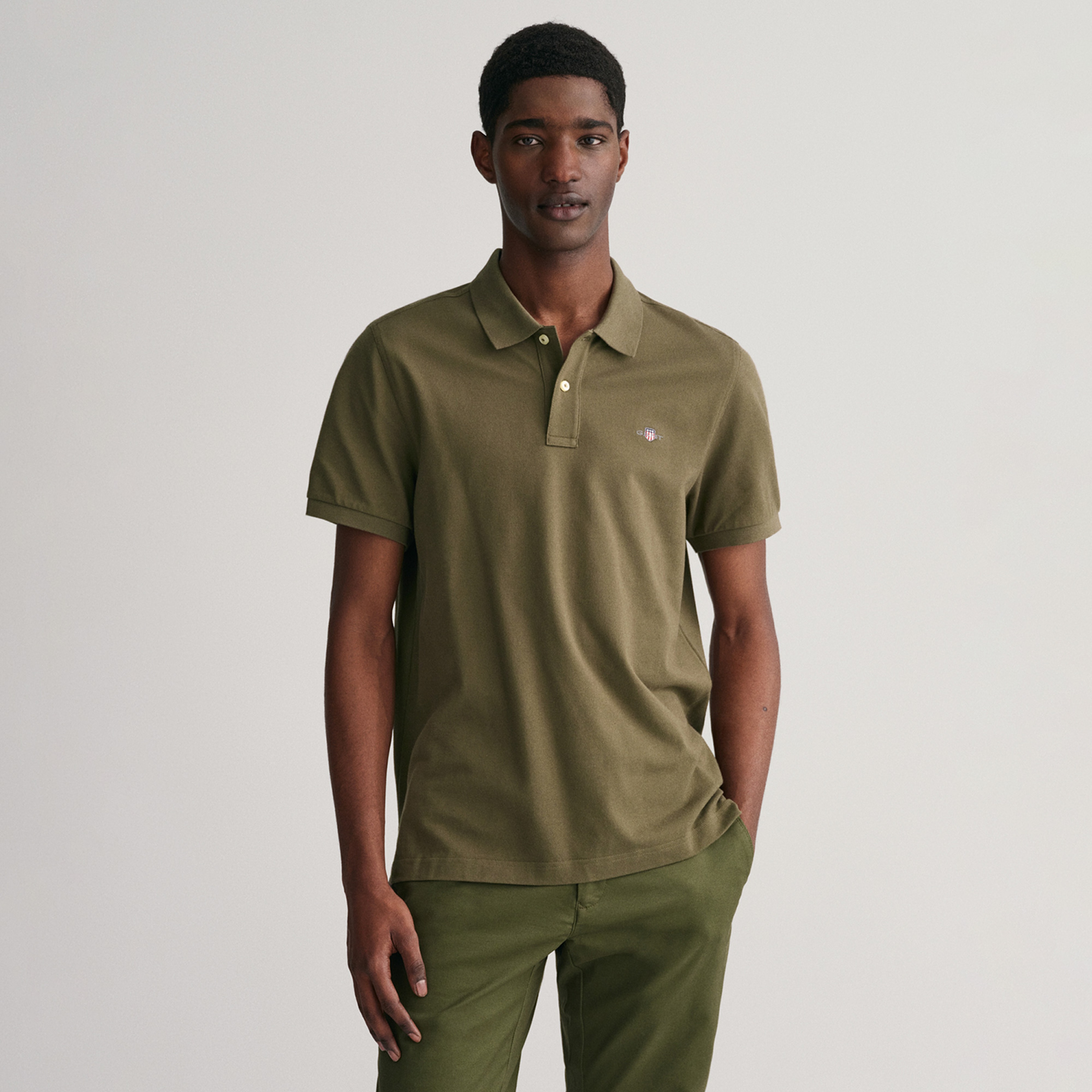 GANT Erkek Yeşil Regular Fit Polo