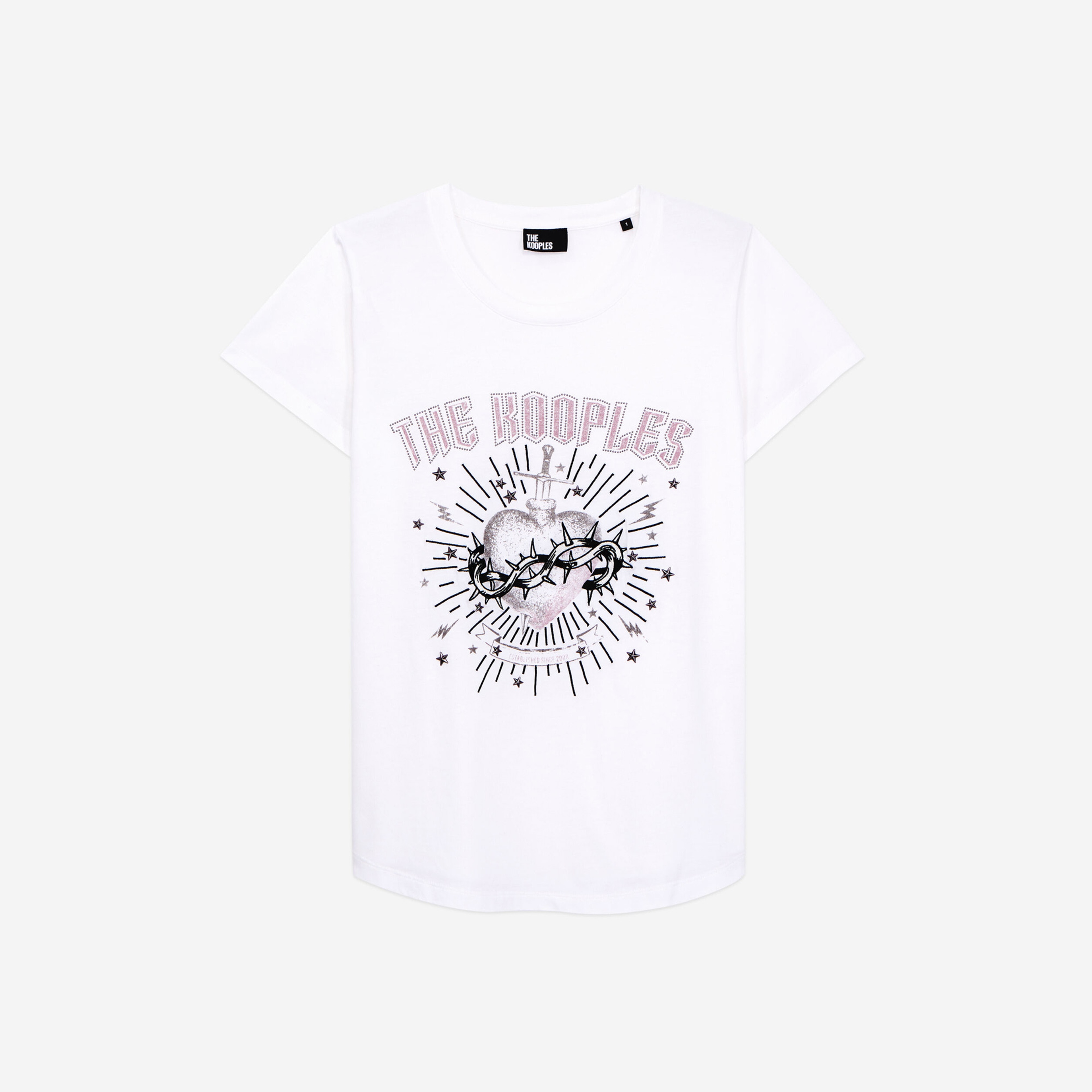 KADIN BİSİKLET YAKA BASKILI BEYAZ T-SHIRT