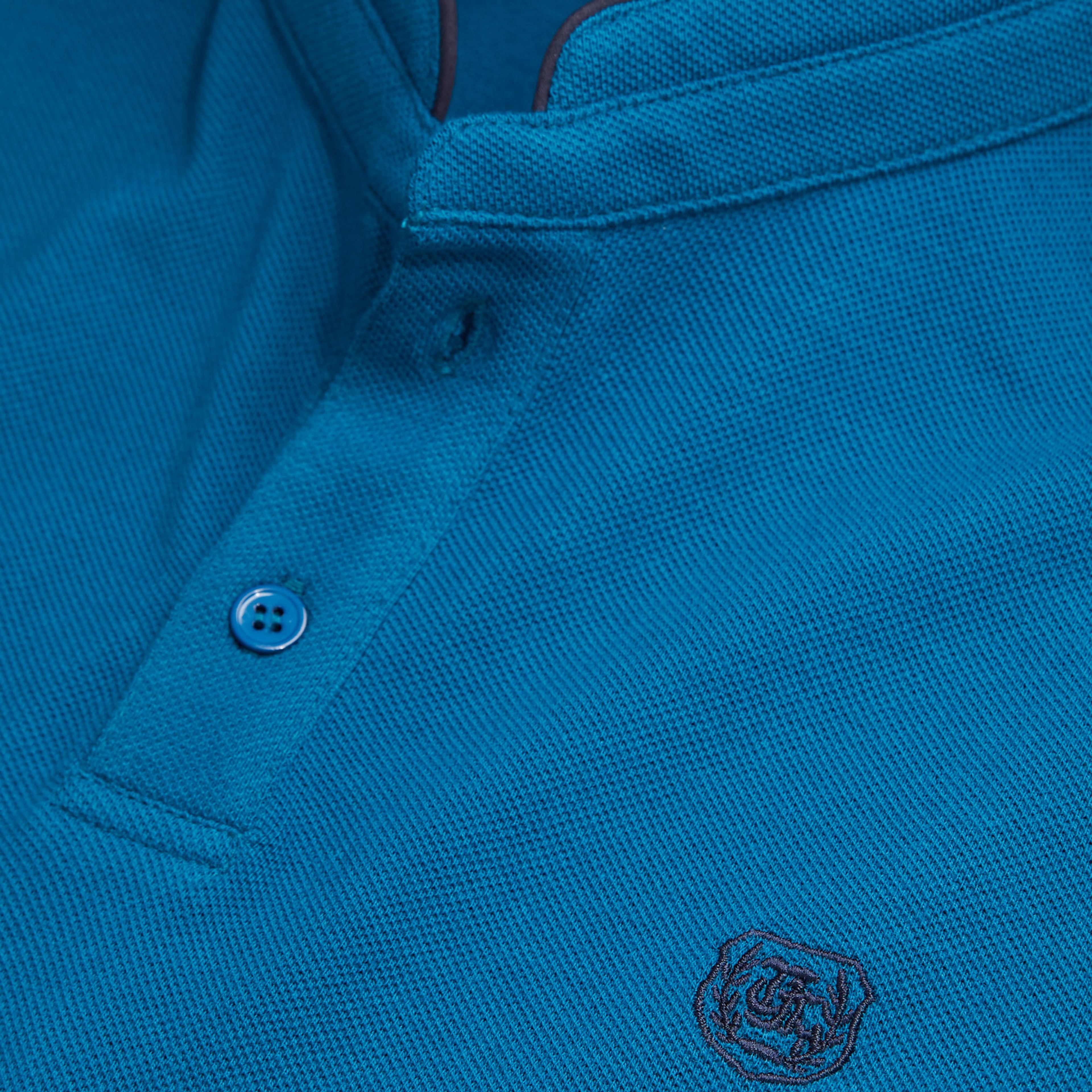 ERKEK SLIM FIT KISA KOLLU MAVİ POLO