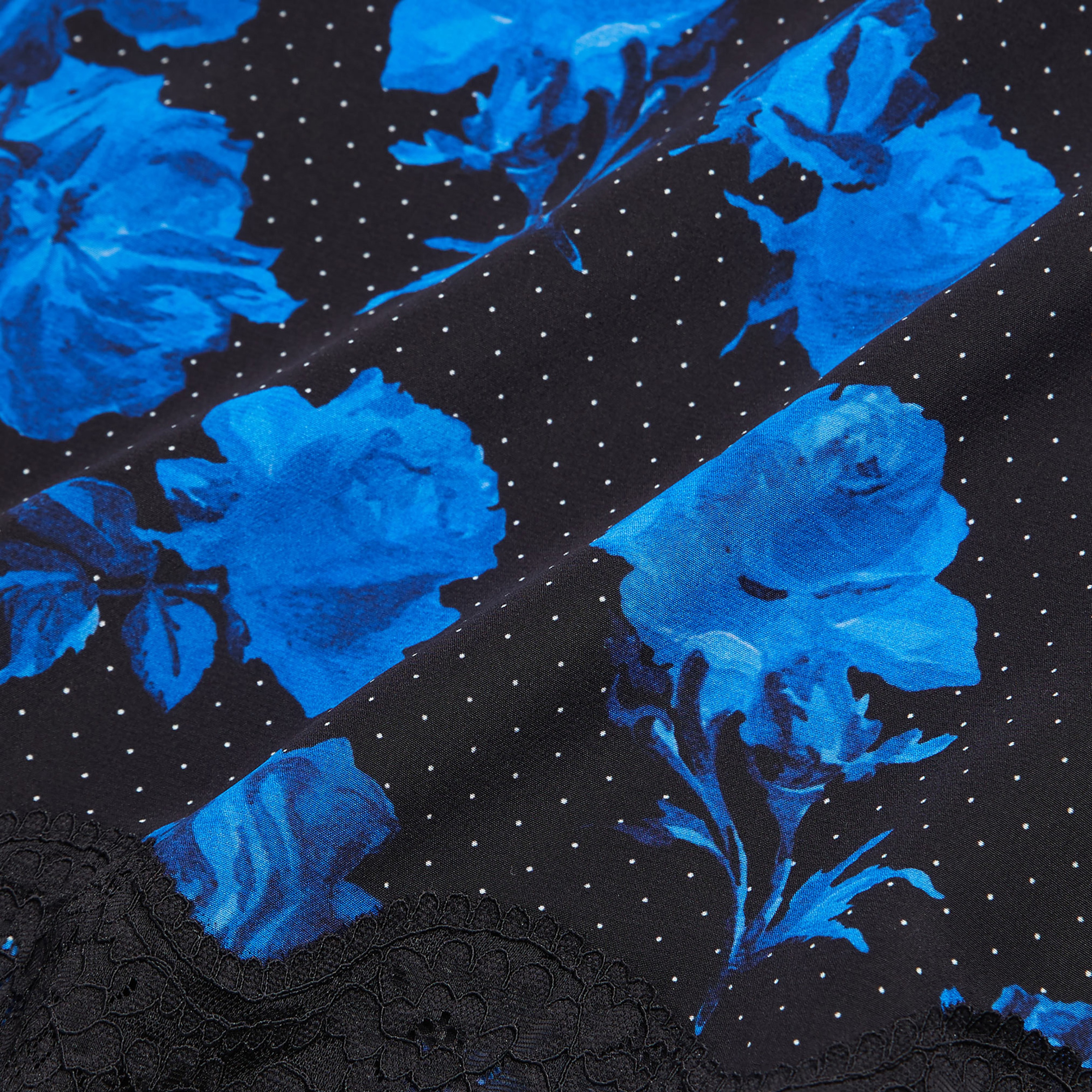 KADIN ÇİÇEK DESENLİ SİYAH ETEK