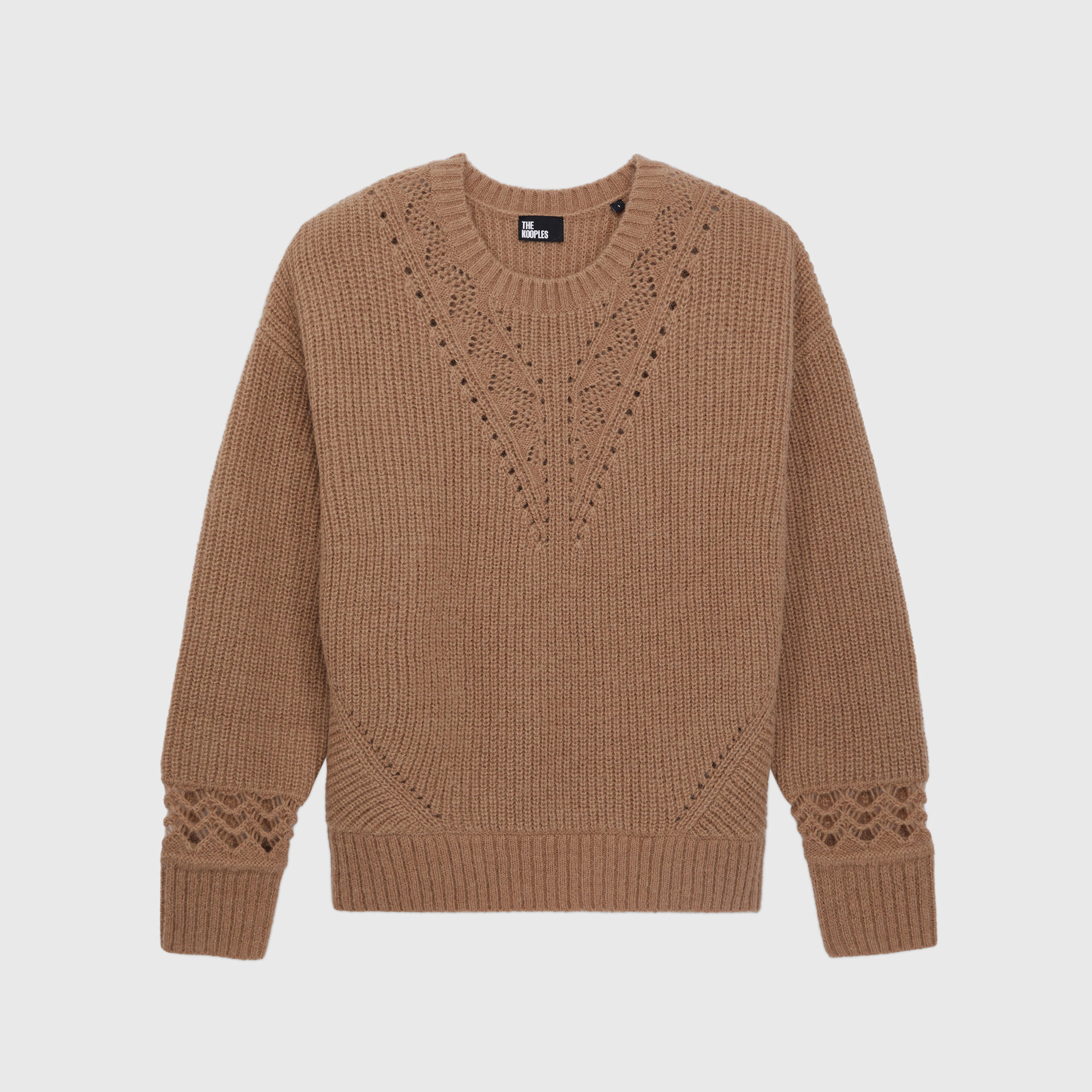 KADIN COMFORT FIT BİSİKLET YAKA KAHVERENGİ KAZAK