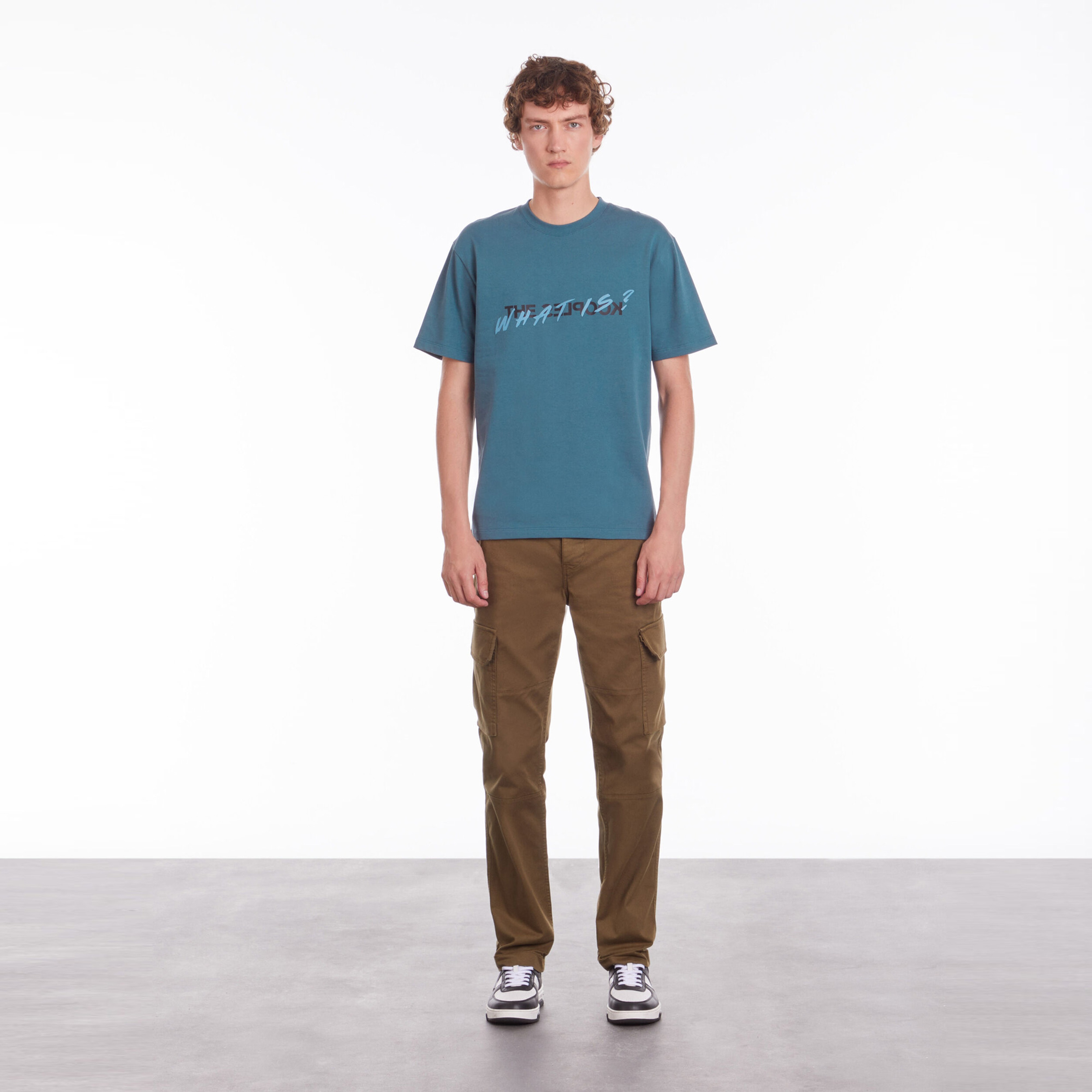 ERKEK BİSİKLET YAKA KISA KOLLU MAVİ T-SHIRT