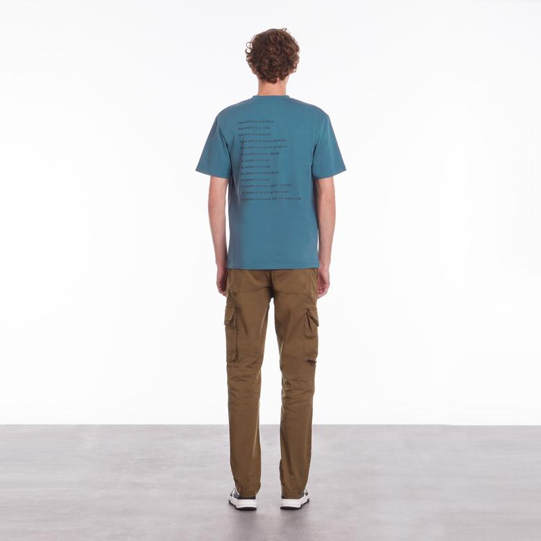 ERKEK BİSİKLET YAKA KISA KOLLU MAVİ T-SHIRT