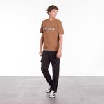 ERKEK BİSİKLET YAKA KISA KOLLU KAHVERENGİ T-SHIRT