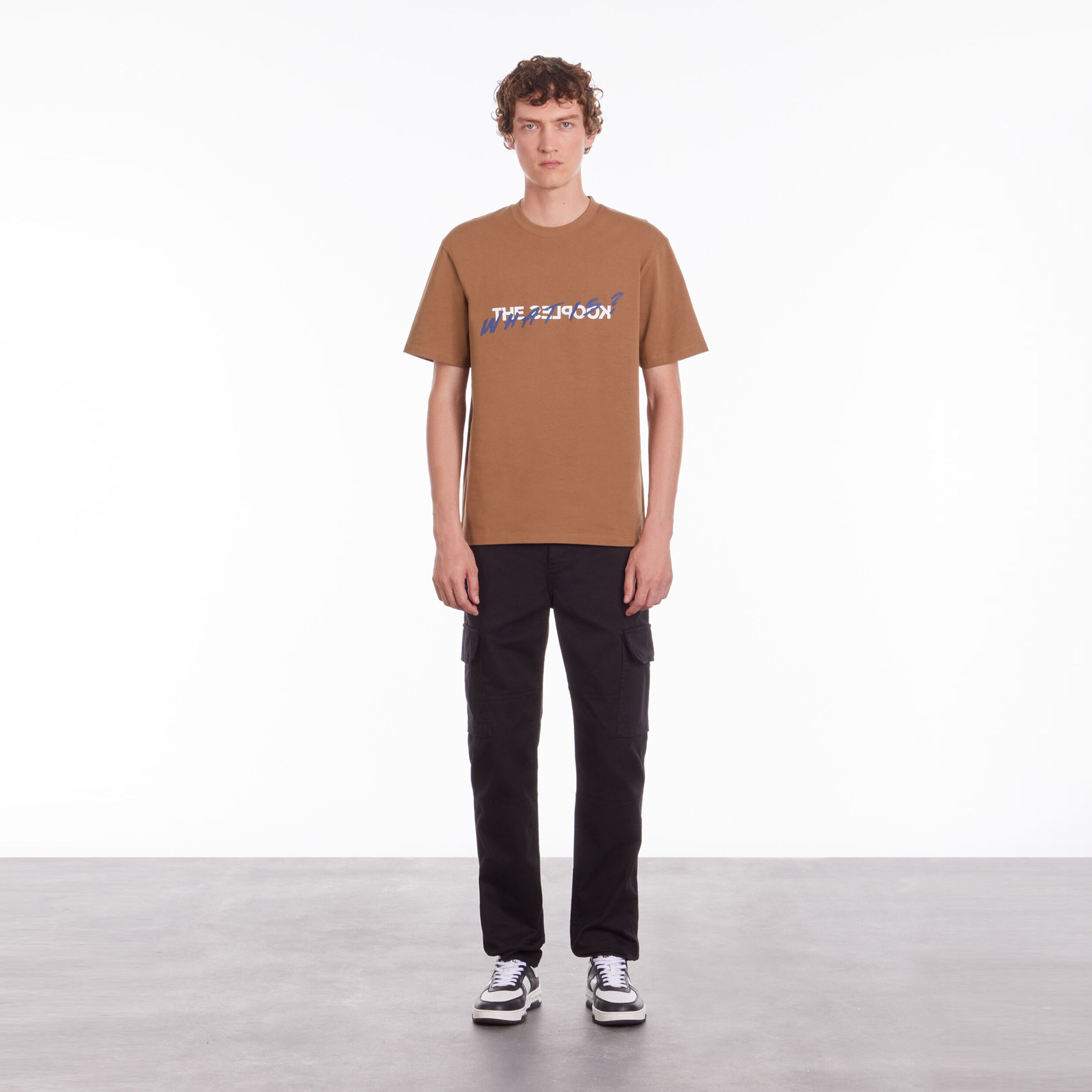 ERKEK BİSİKLET YAKA KISA KOLLU KAHVERENGİ T-SHIRT