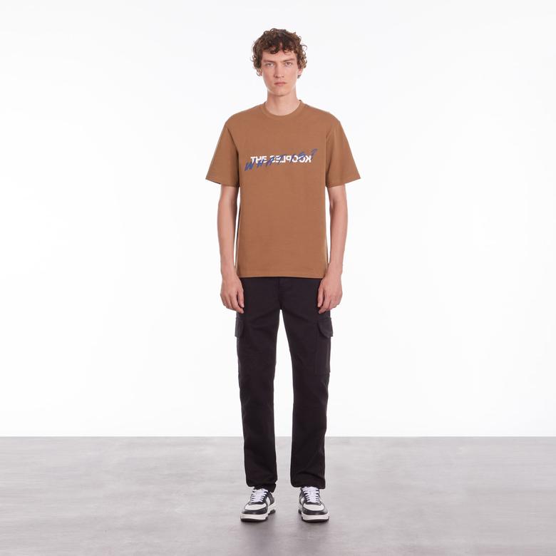 ERKEK BİSİKLET YAKA KISA KOLLU KAHVERENGİ T-SHIRT