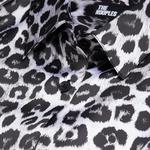 KADIN STRAIGHT FIT LEOPAR DESENLİ SİYAH GÖMLEK