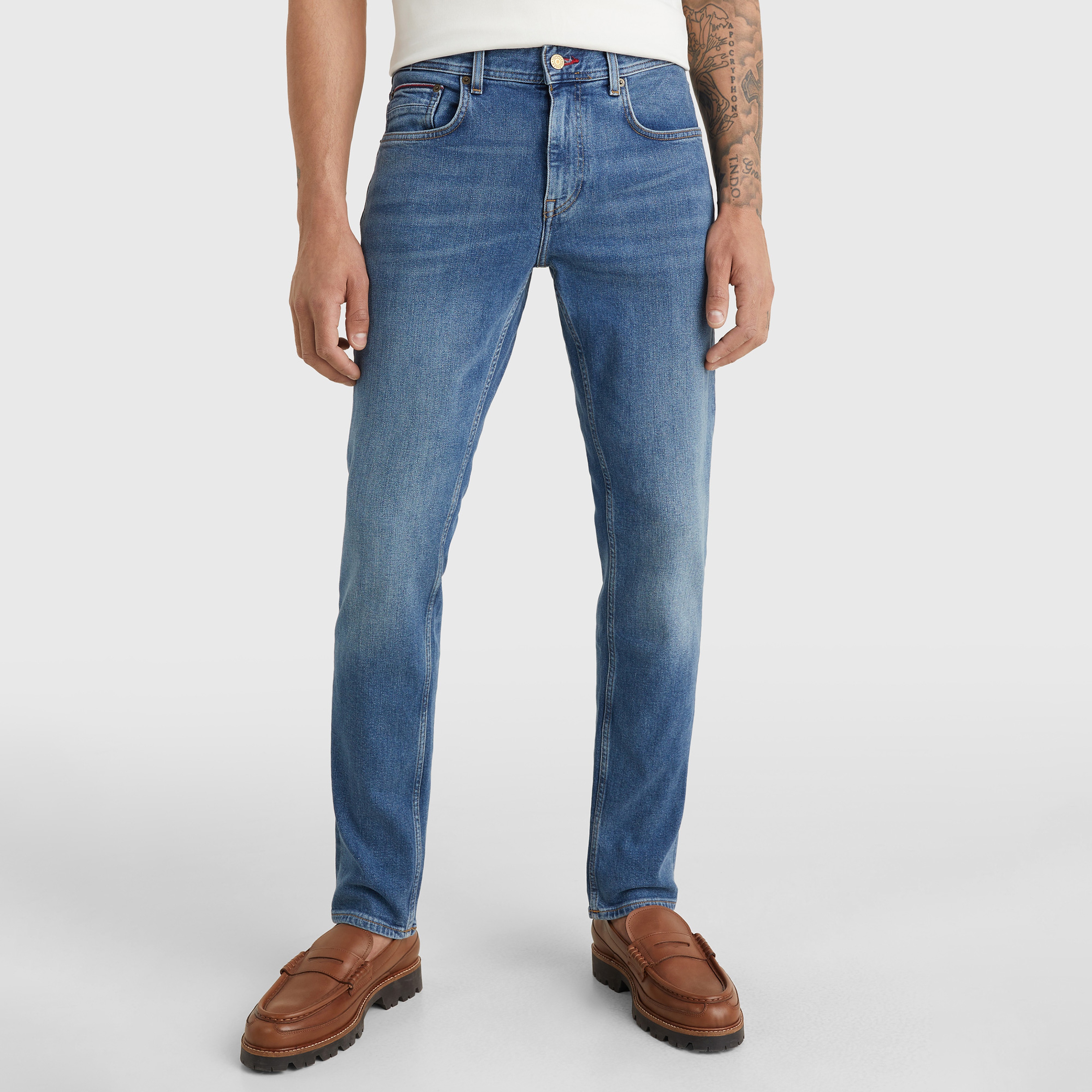 Tommy Hilfiger Erkek Mavi Denim