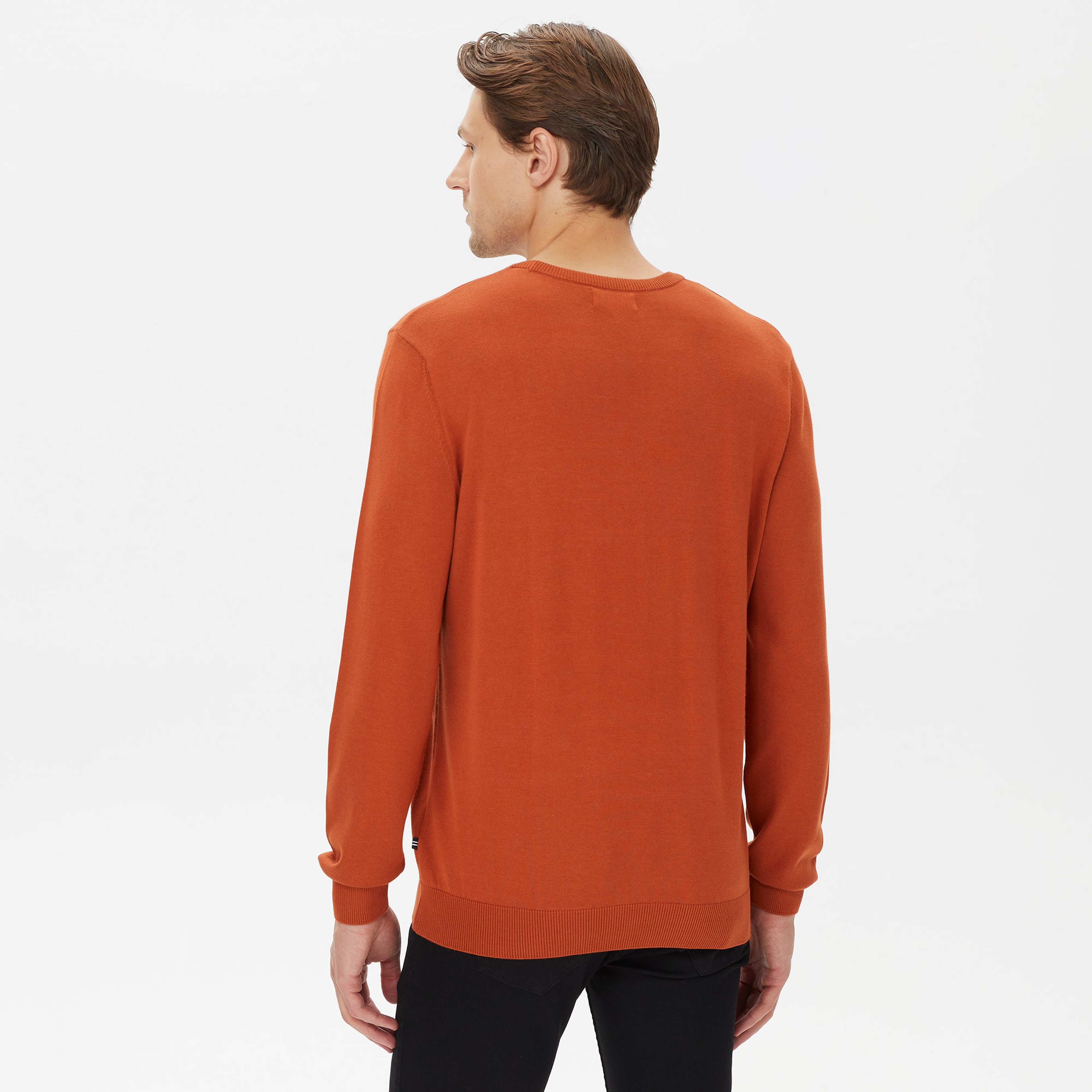 Nautica Erkek Turuncu Standart Fit Kazak