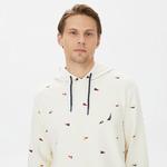Nautica Erkek Beyaz Standart Fit İşlemeli KapüşonluSweatshirt
