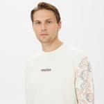 Nautica Erkek Beyaz Standart Fit Sweatshirt