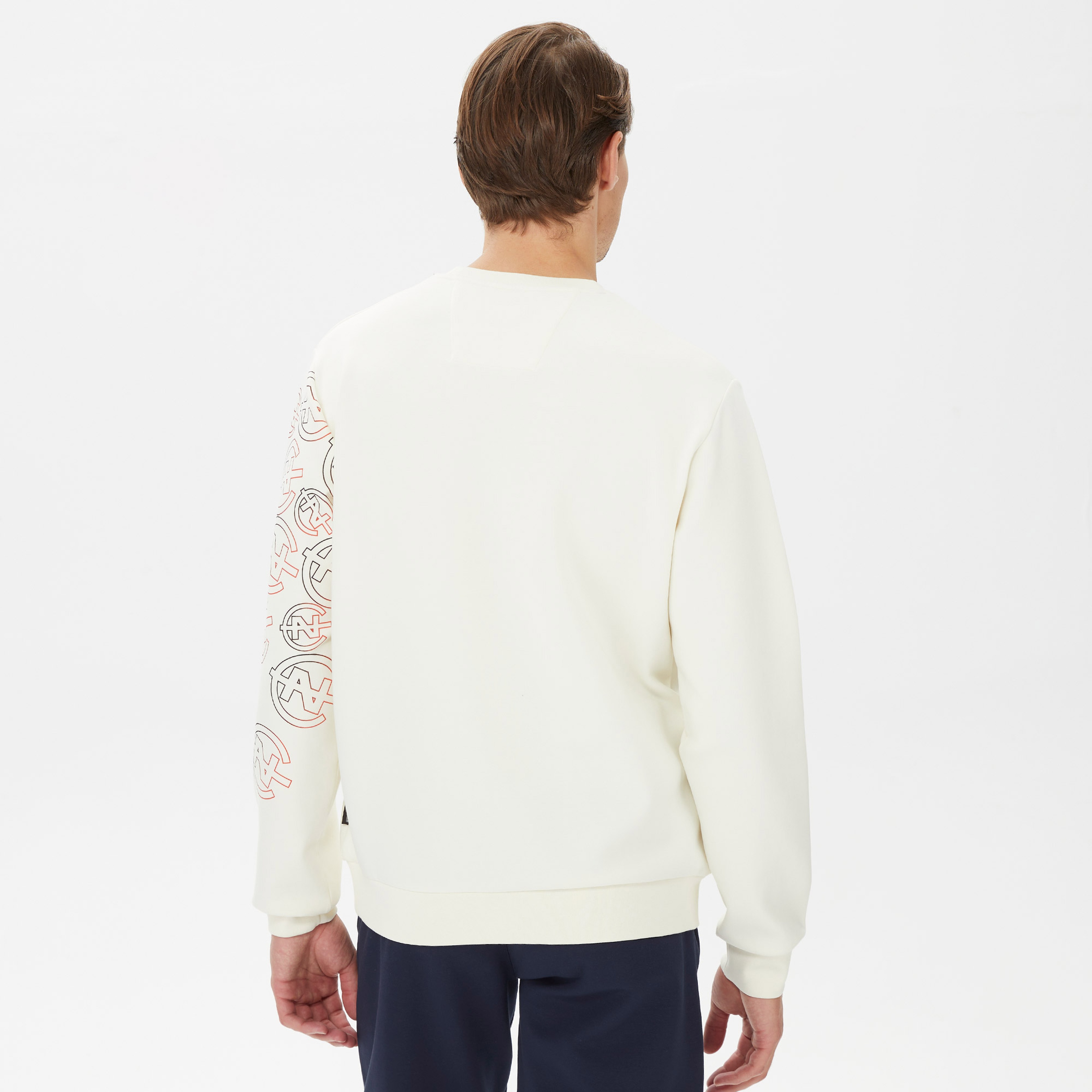 Nautica Erkek Beyaz Standart Fit Sweatshirt