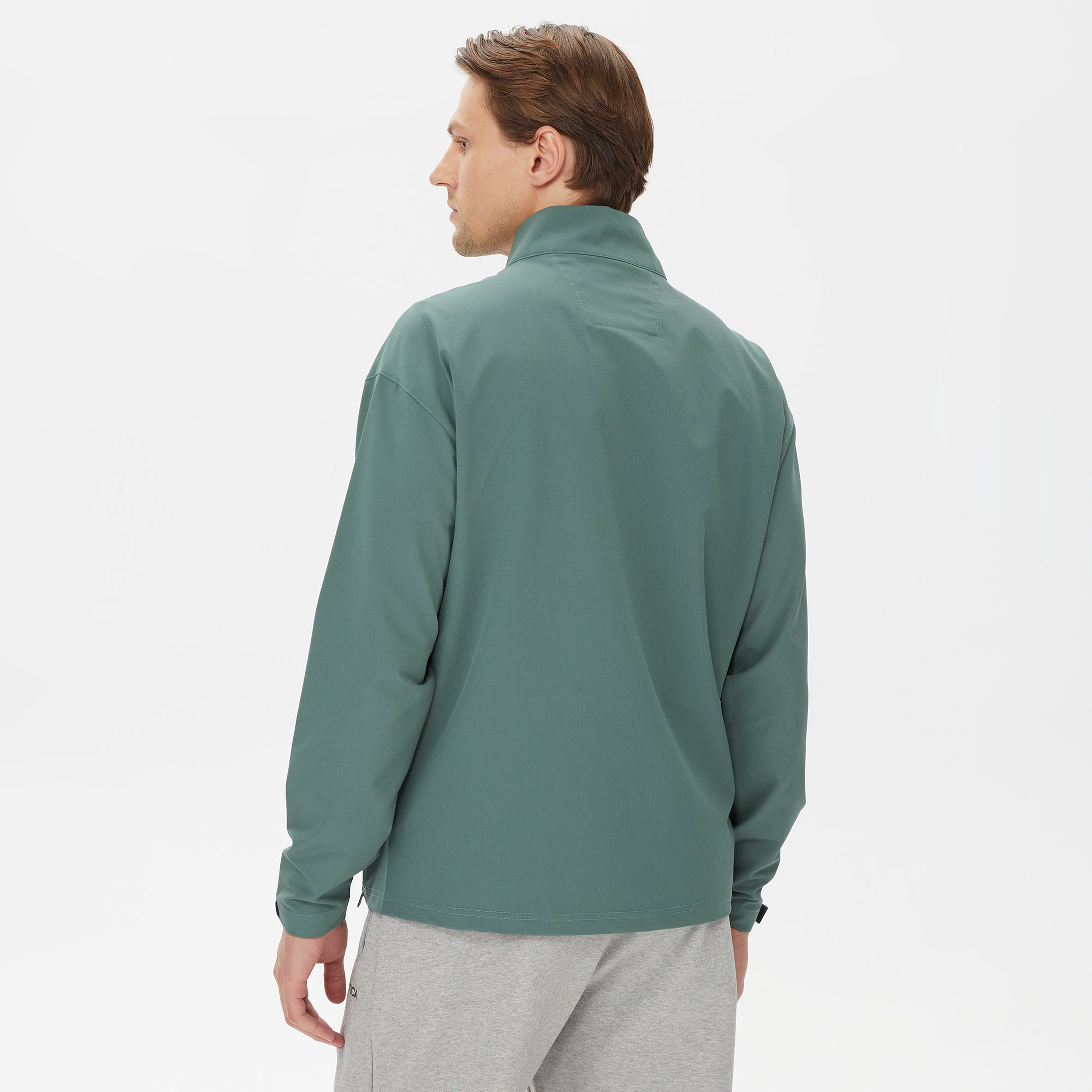 Nautica Erkek Yeşil Standart Fit Dik Yakalı Sweatshirt