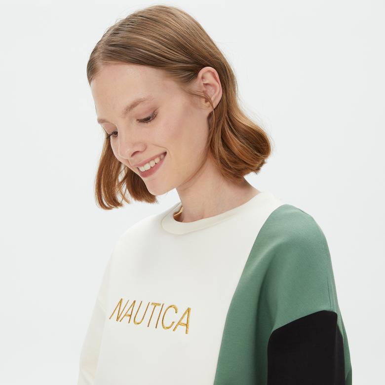 Nautica Kadın Yeşil Relaxed Fit Sweatshirt