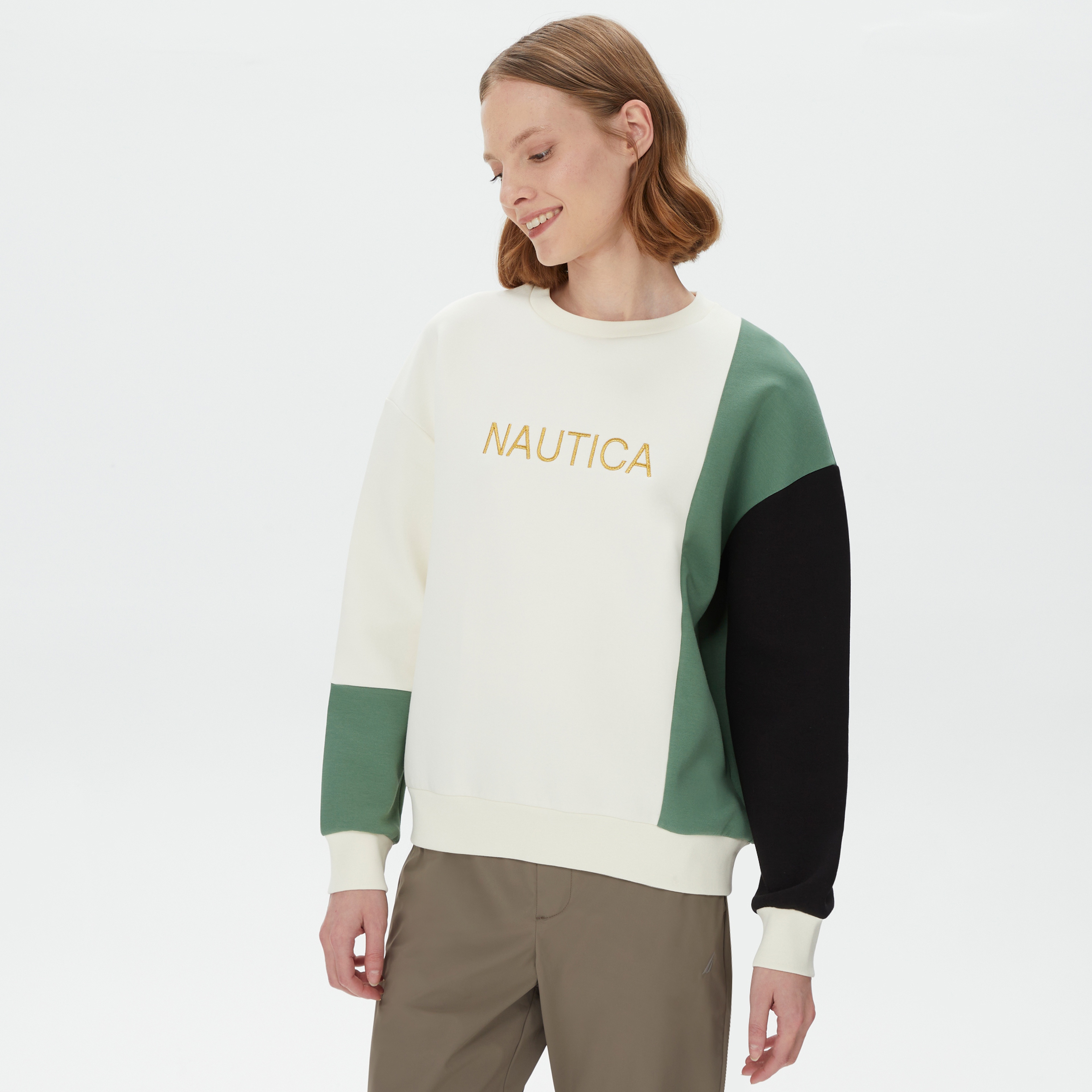 Nautica Kadın Yeşil Relaxed Fit Sweatshirt