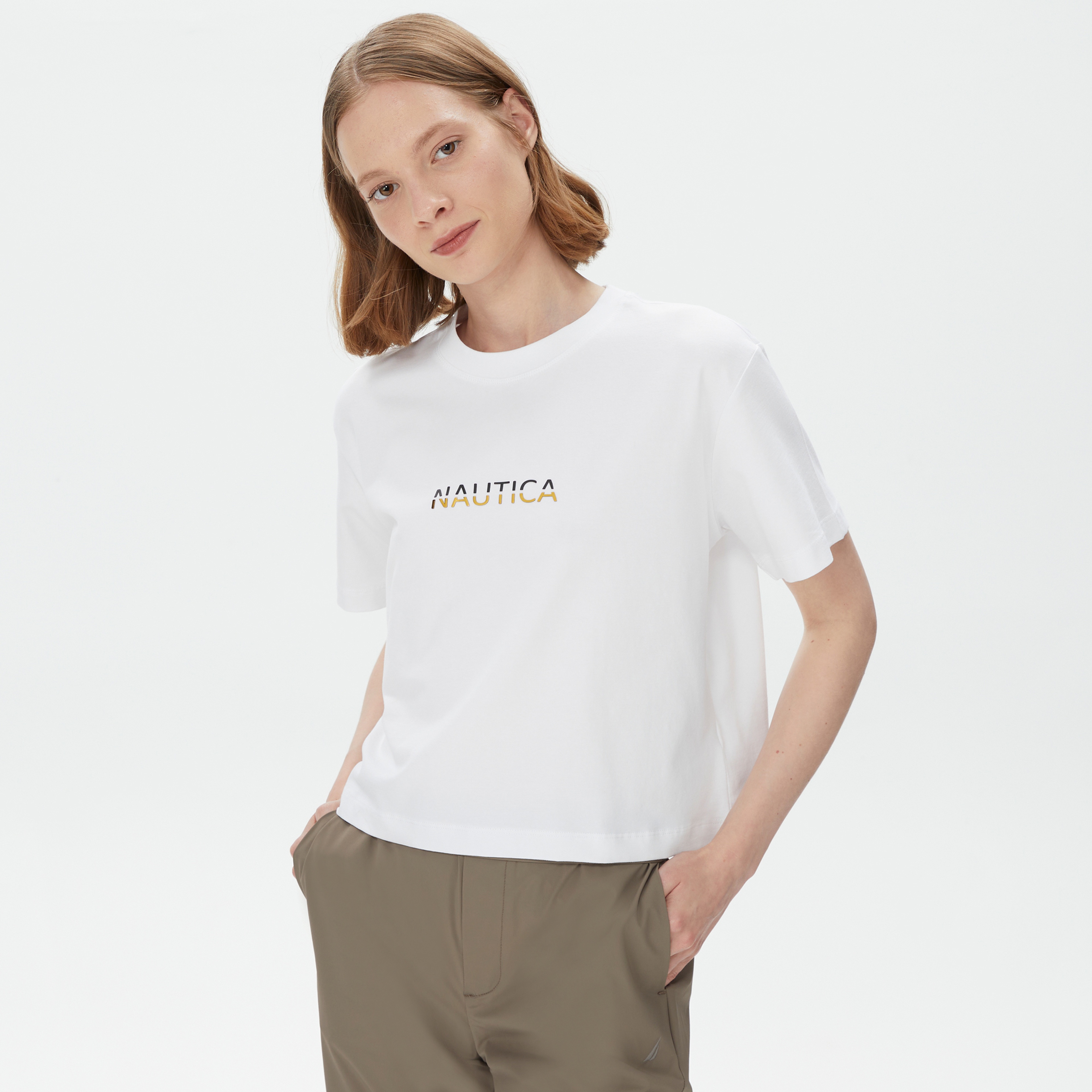 Nautica Kadın Beyaz T-Shirt