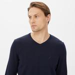 Nautica Erkek Lacivert Standart Fit V Yaka Kazak