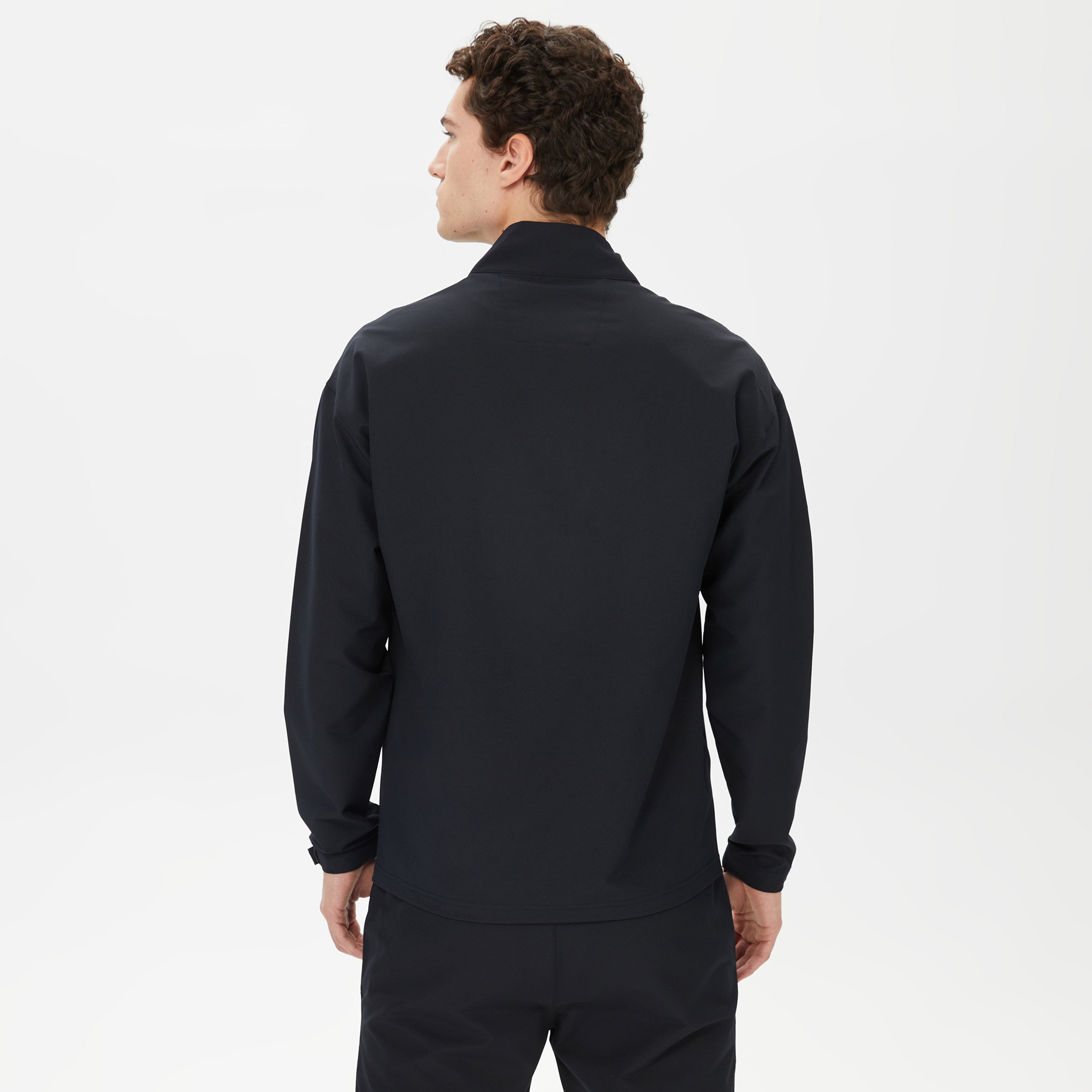 Nautica Erkek Siyah Standart Fit Dik Yakalı Sweatshirt