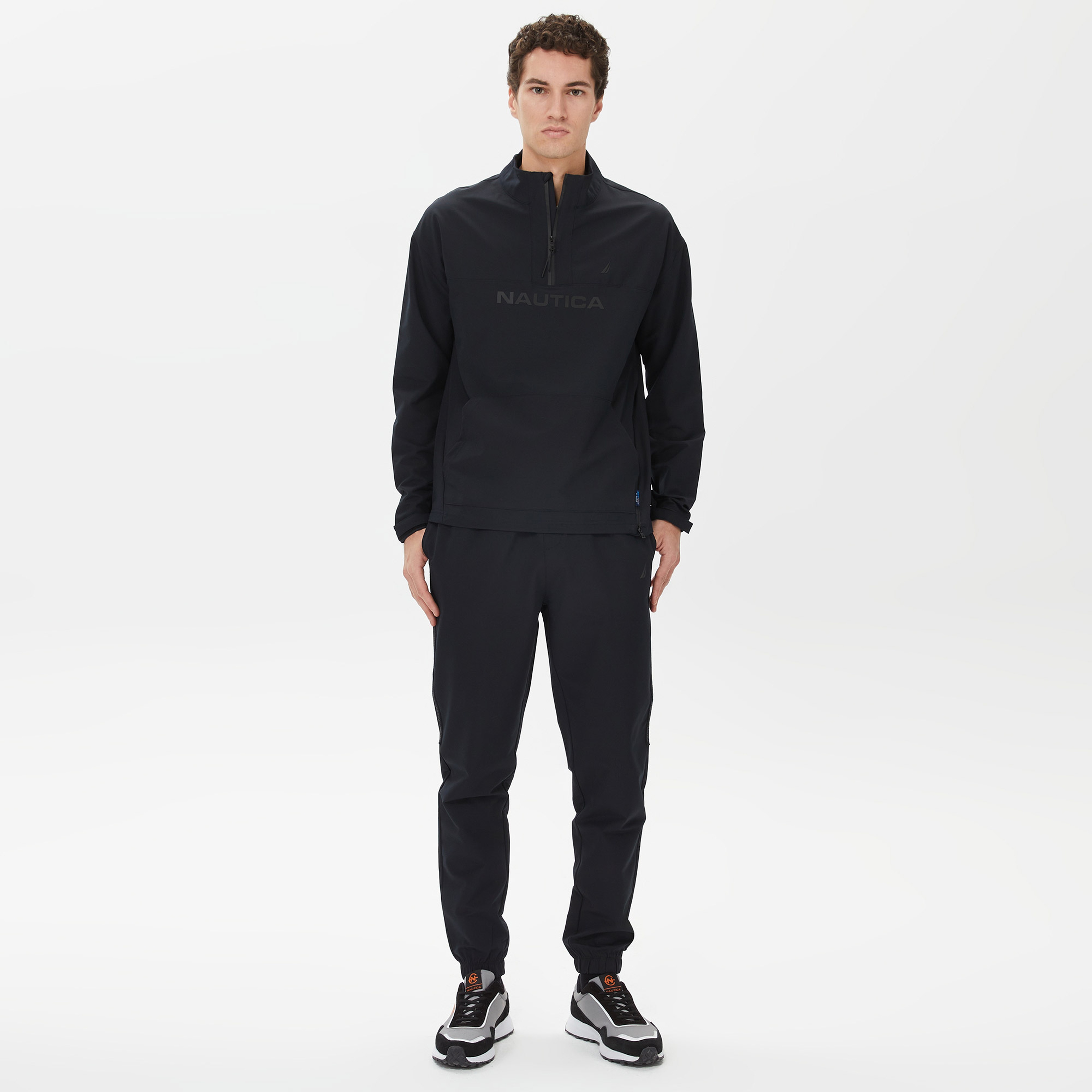 Nautica Erkek Siyah Standart Fit Dik Yakalı Sweatshirt