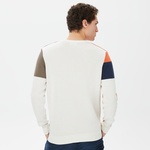 Nautica Erkek Beyaz Standart Fit Renk Bloklu Kazak