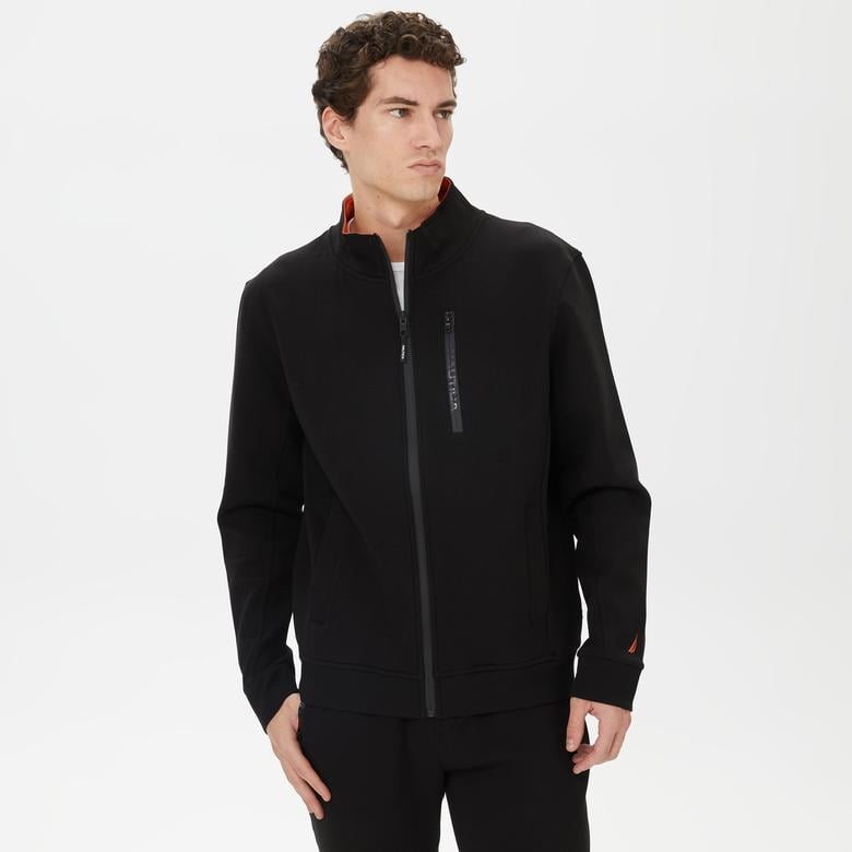 Nautica Erkek Siyah Standart Fit Dik Yakalı Sweatshirt