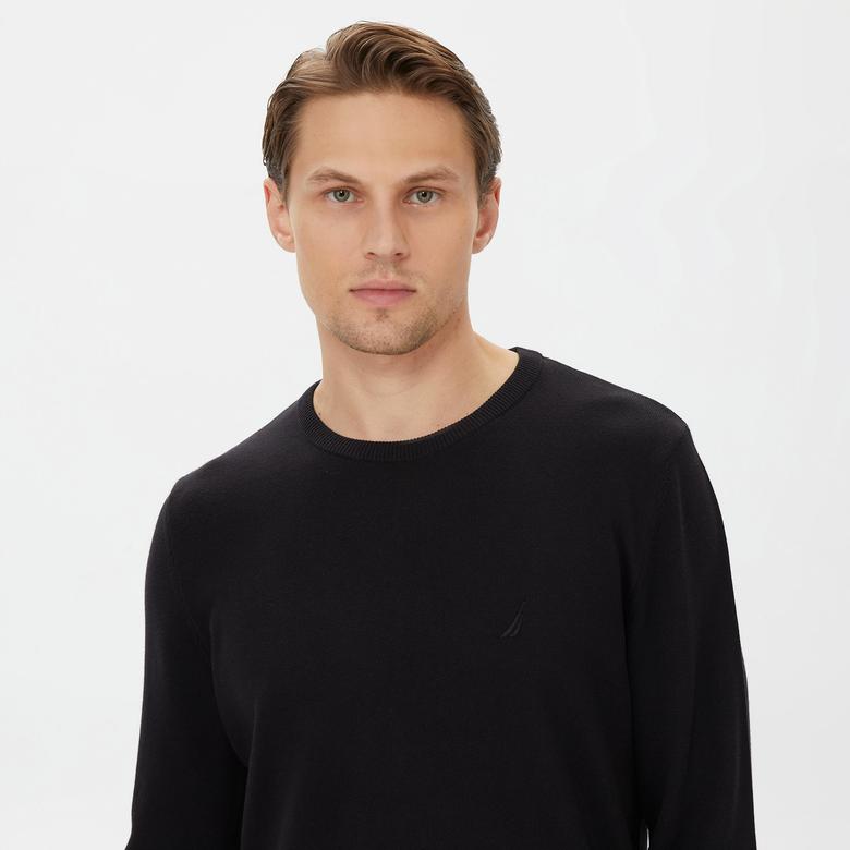 Nautica Erkek Siyah Standart Fit Kazak