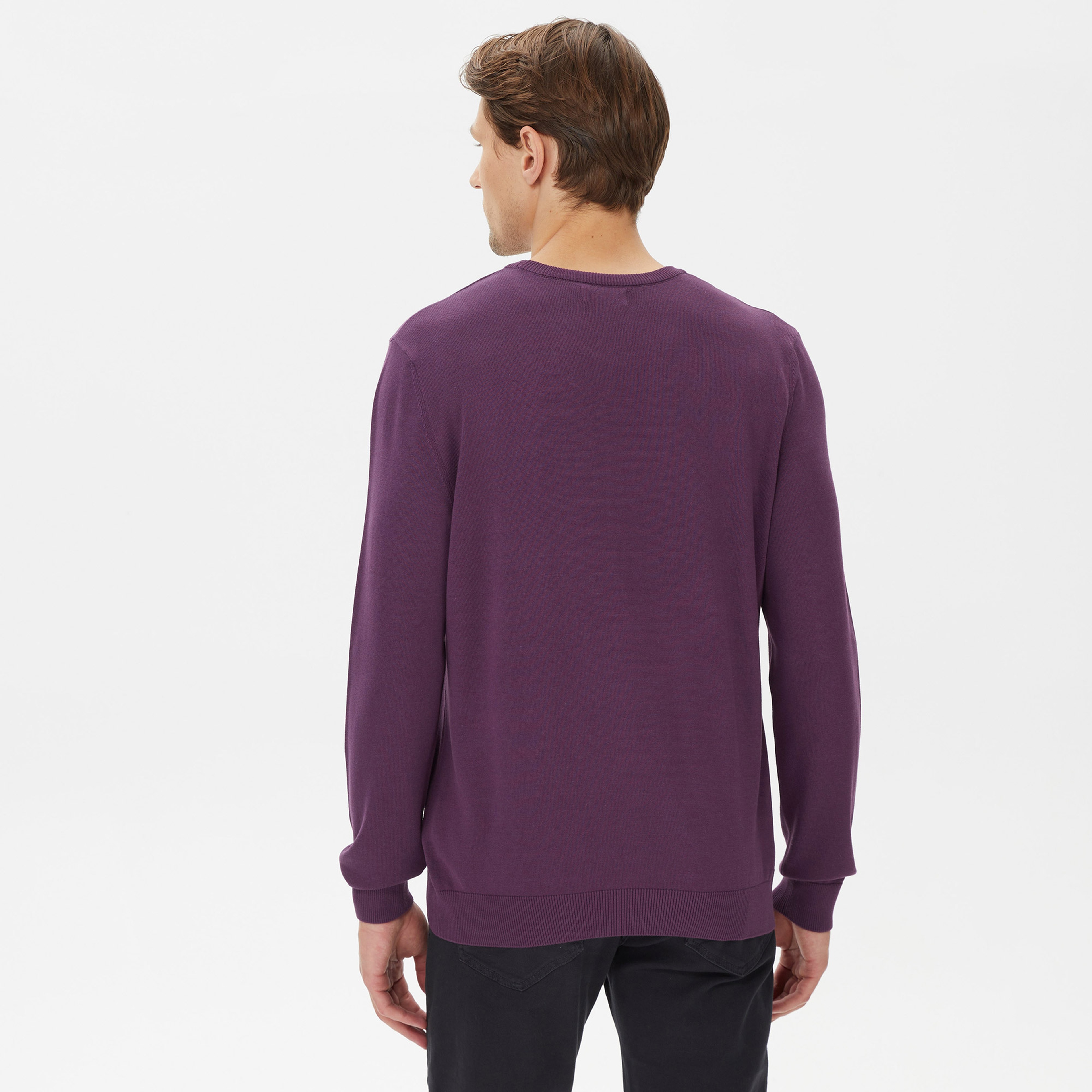 Nautica Erkek Mor Standart Fit Kazak