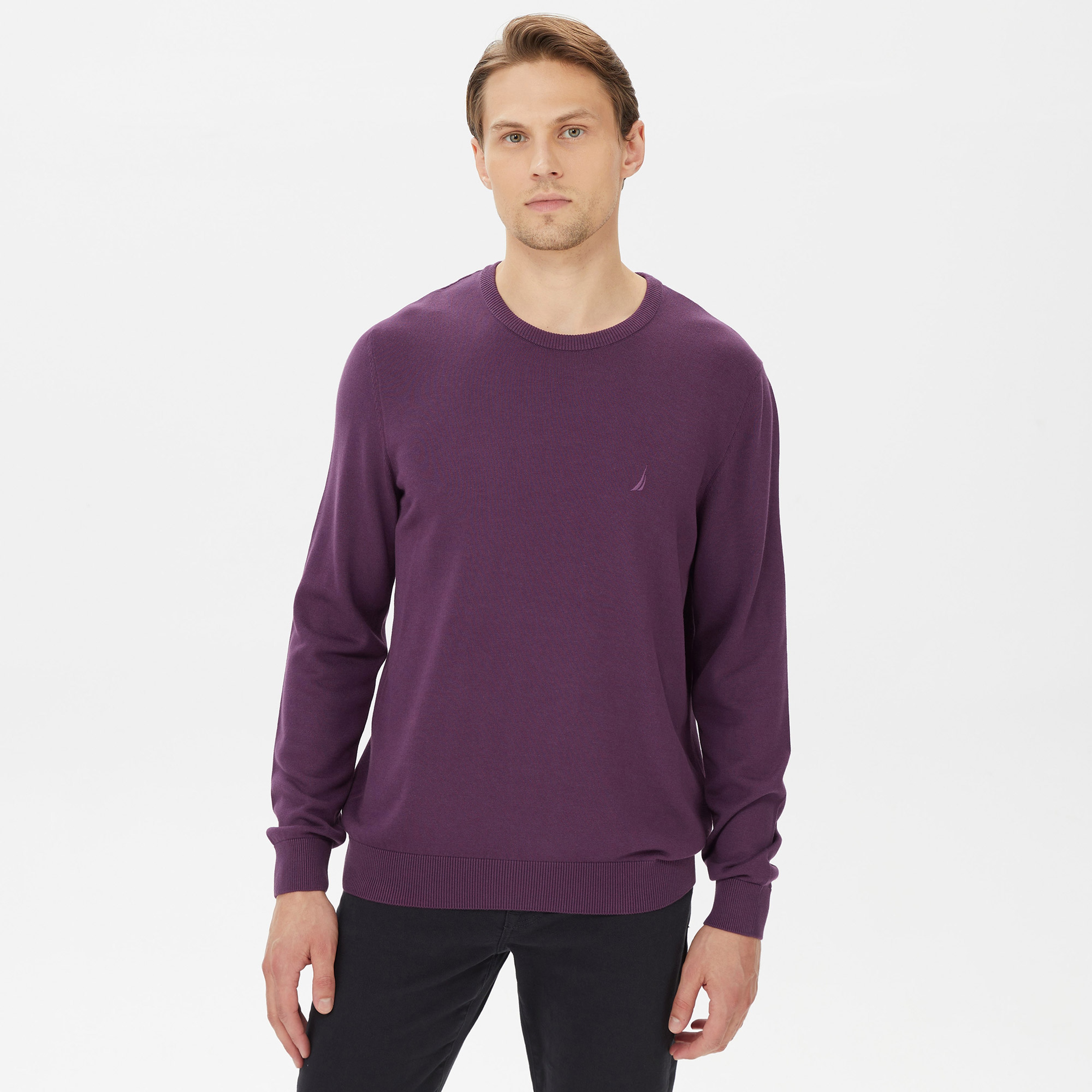 Nautica Erkek Mor Standart Fit Kazak