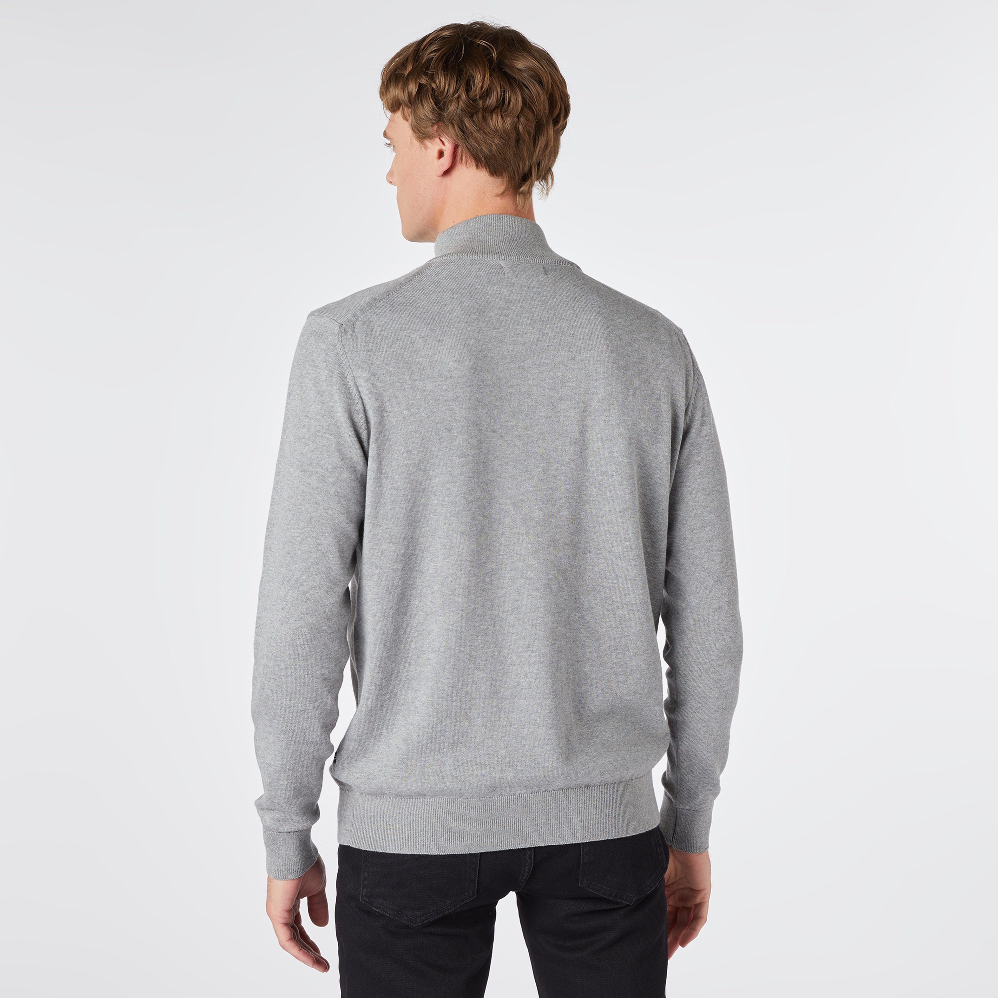 Nautica Erkek Gri Standart Fit Dik Yakalı Kazak