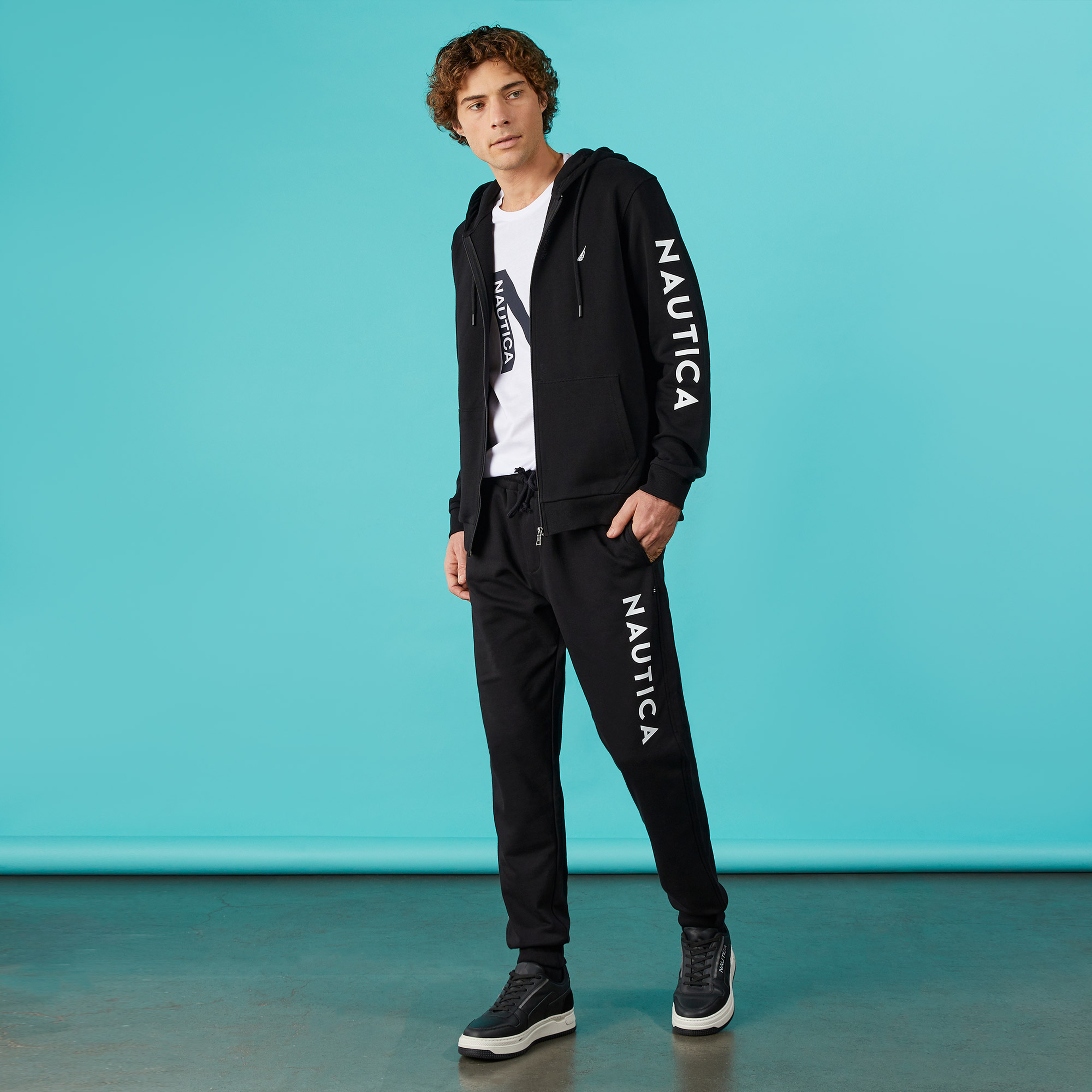 Nautica Erkek Siyah Standart Fit Eşofman Altı