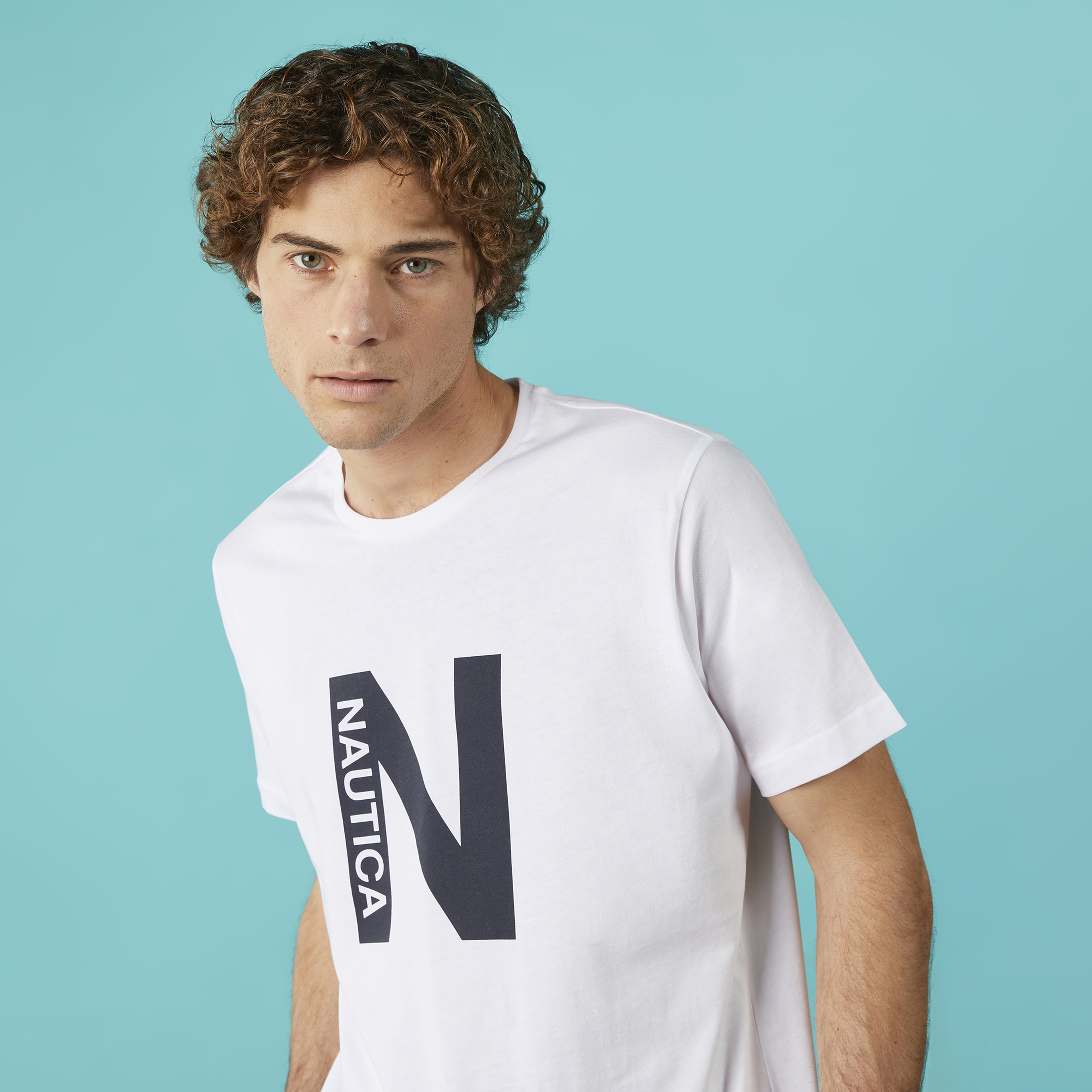 Nautica Erkek Beyaz Standart Fit T-Shirt