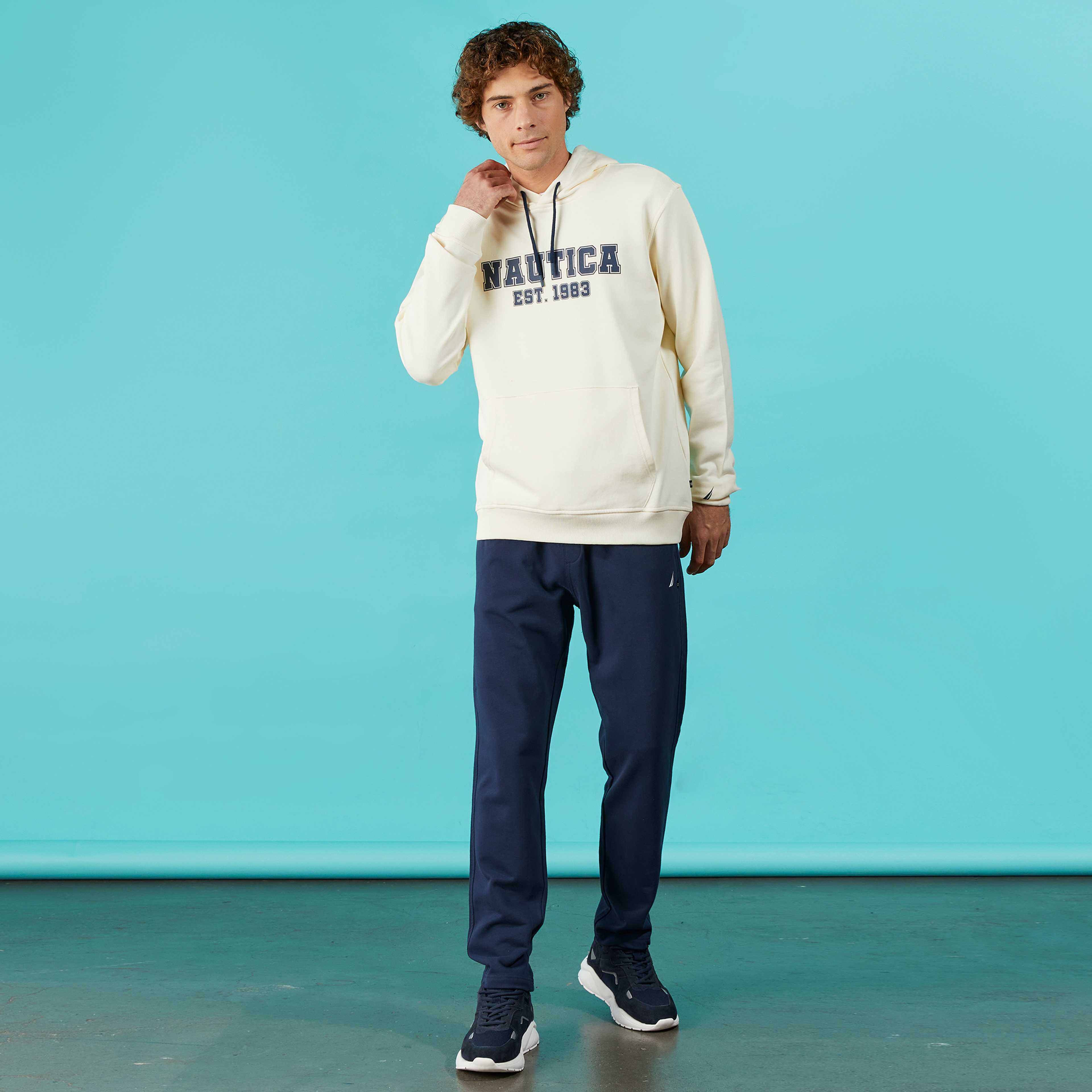 Nautica Erkek Krem Standart Fit Sweatshirt