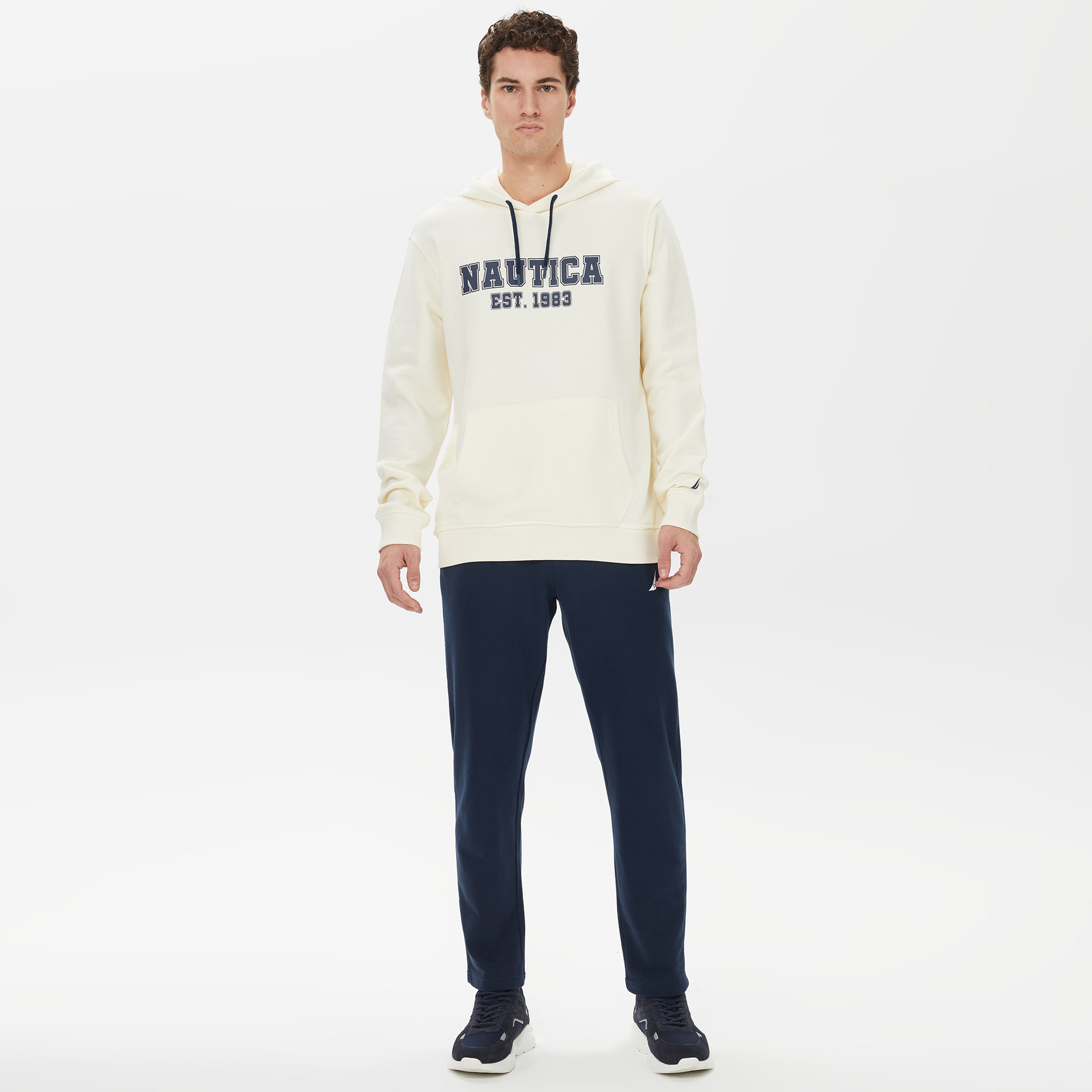 Nautica Erkek Krem Standart Fit Sweatshirt