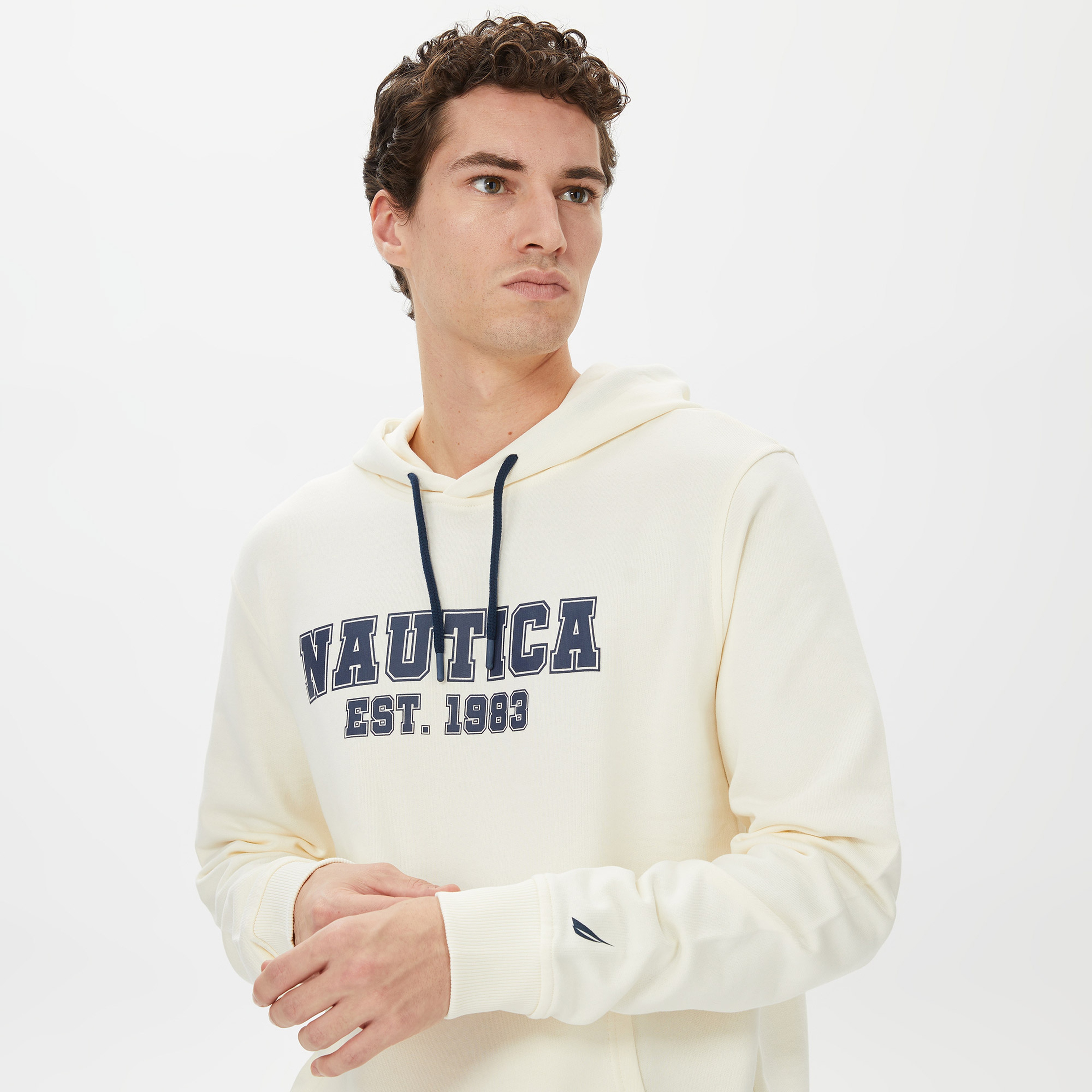 Nautica Erkek Krem Standart Fit Sweatshirt