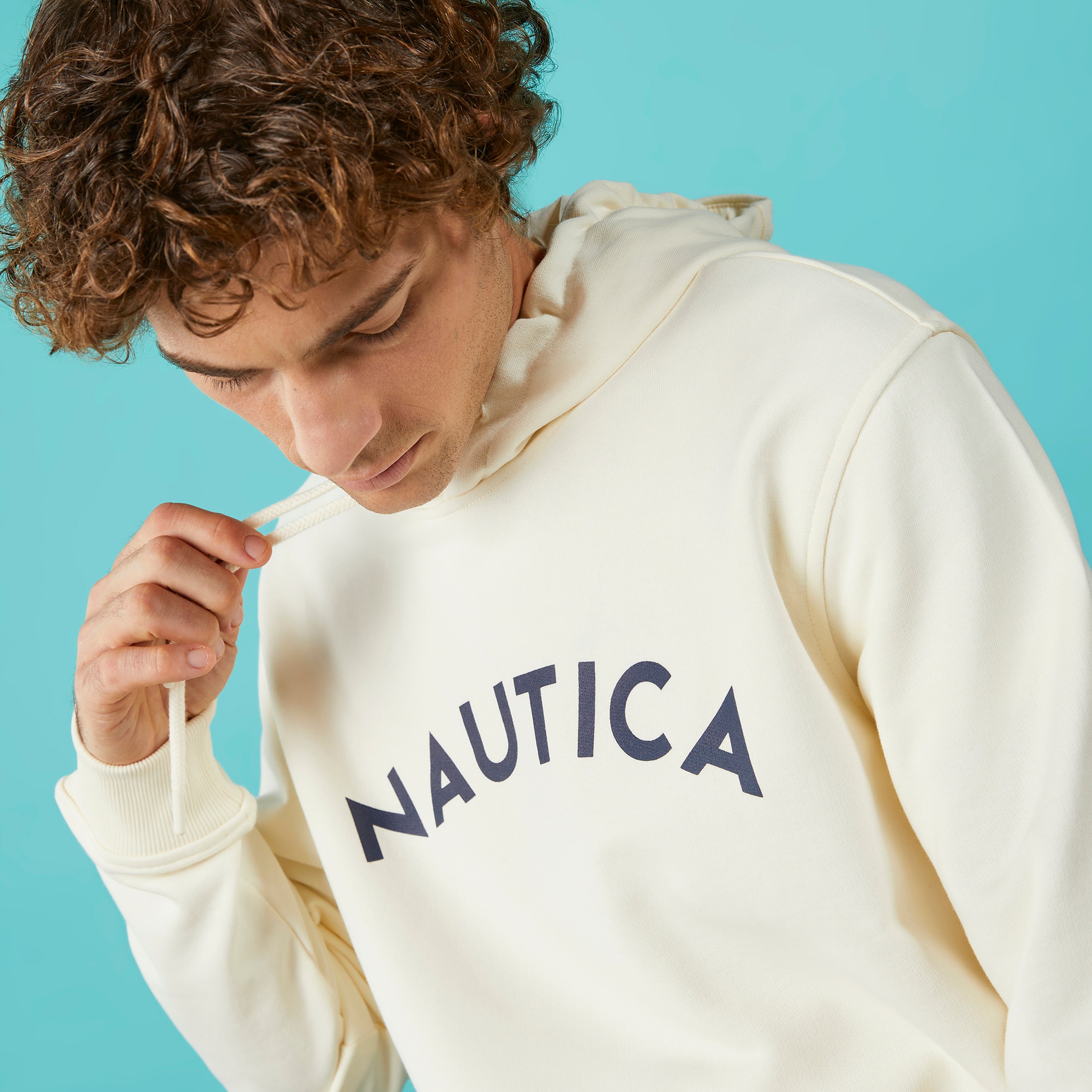 Nautica Erkek Krem Standart Fit Sweatshirt
