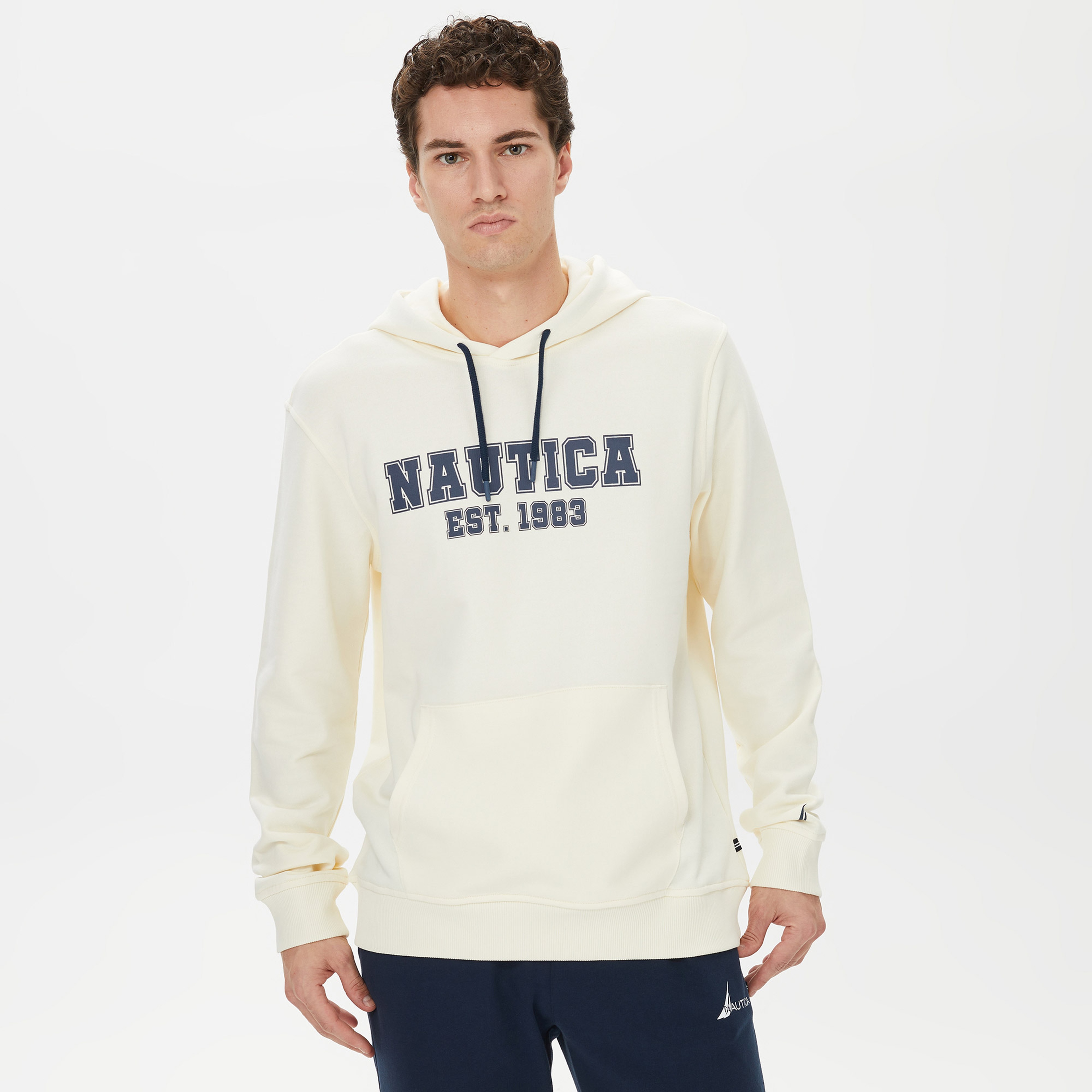Nautica Erkek Krem Standart Fit Sweatshirt