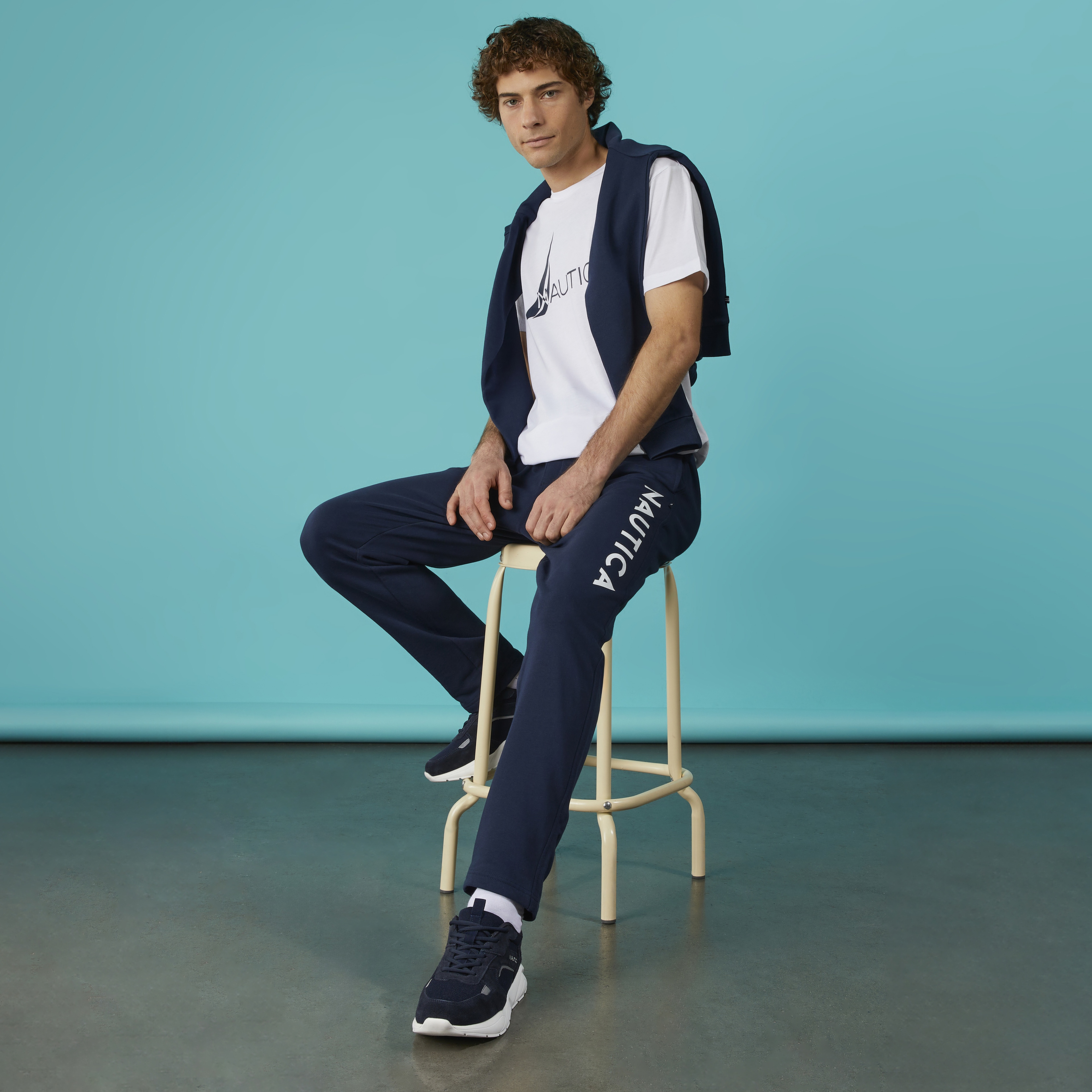 Nautica Erkek Beyaz Standart Fit T-Shirt