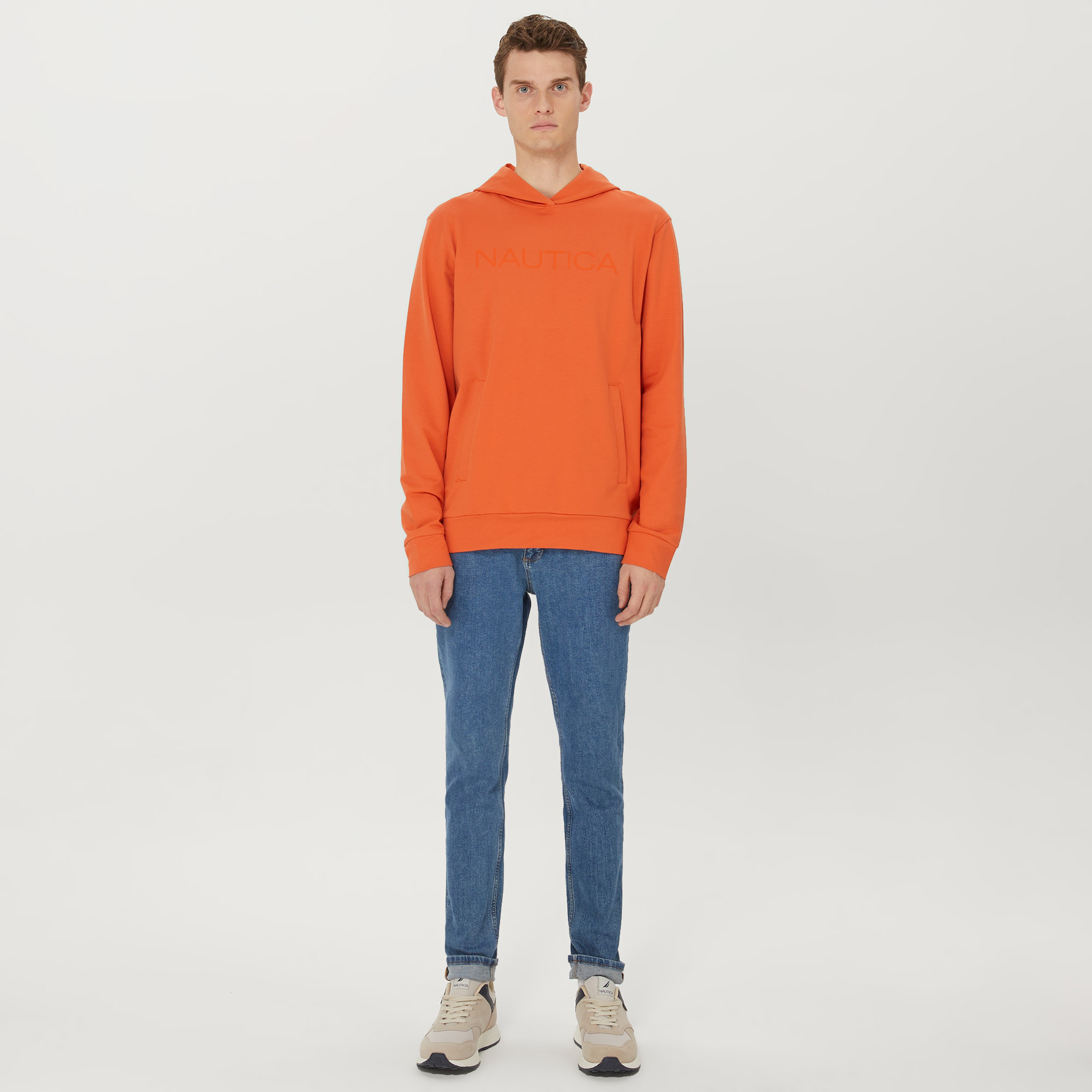 Nautica Erkek Turuncu Standart Fit Sweatshirt